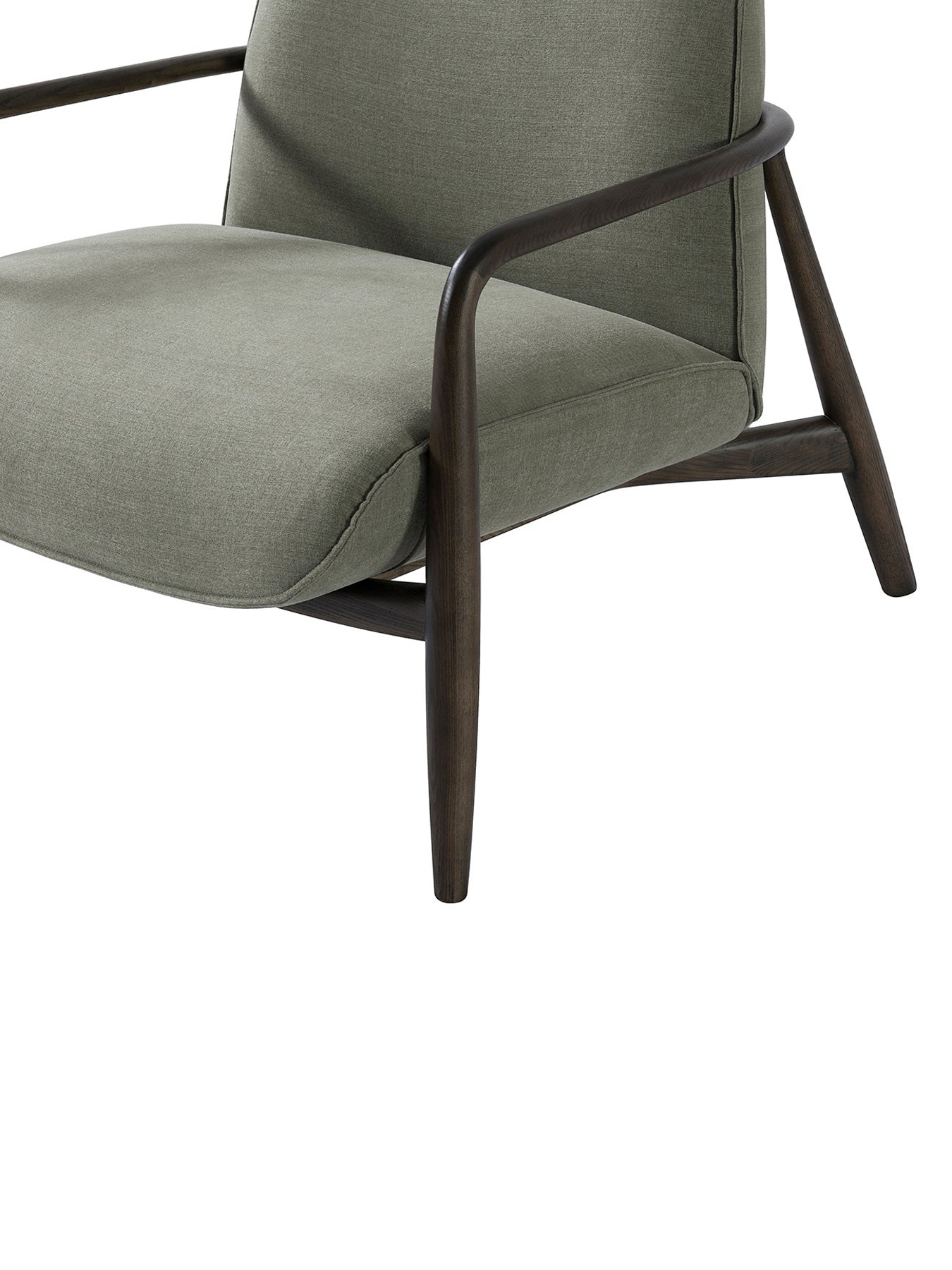 Egerton Occasional Chair With Wooden Arms Green Fabric