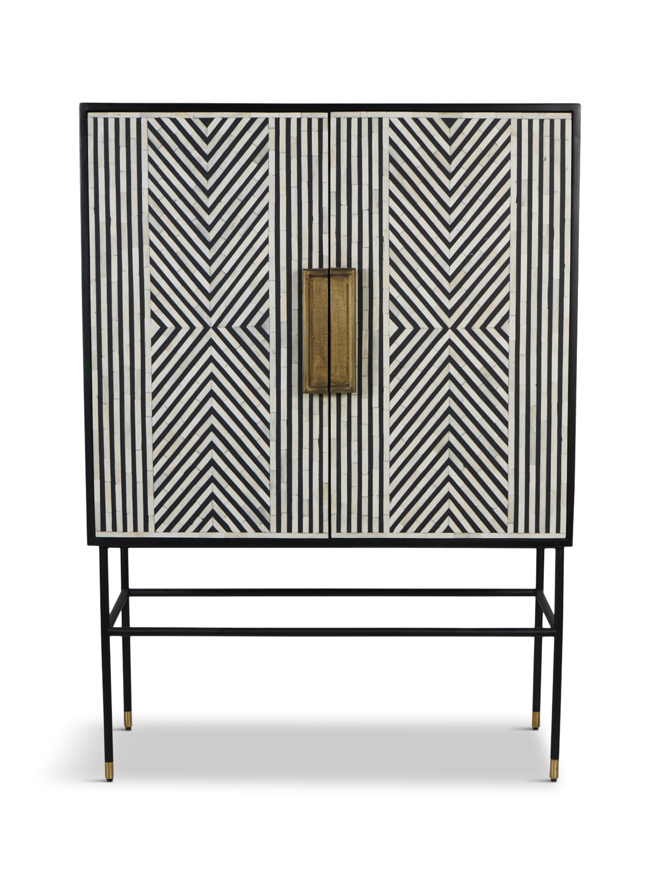 Delaney Bone Inlay Tall Storage Cabinet