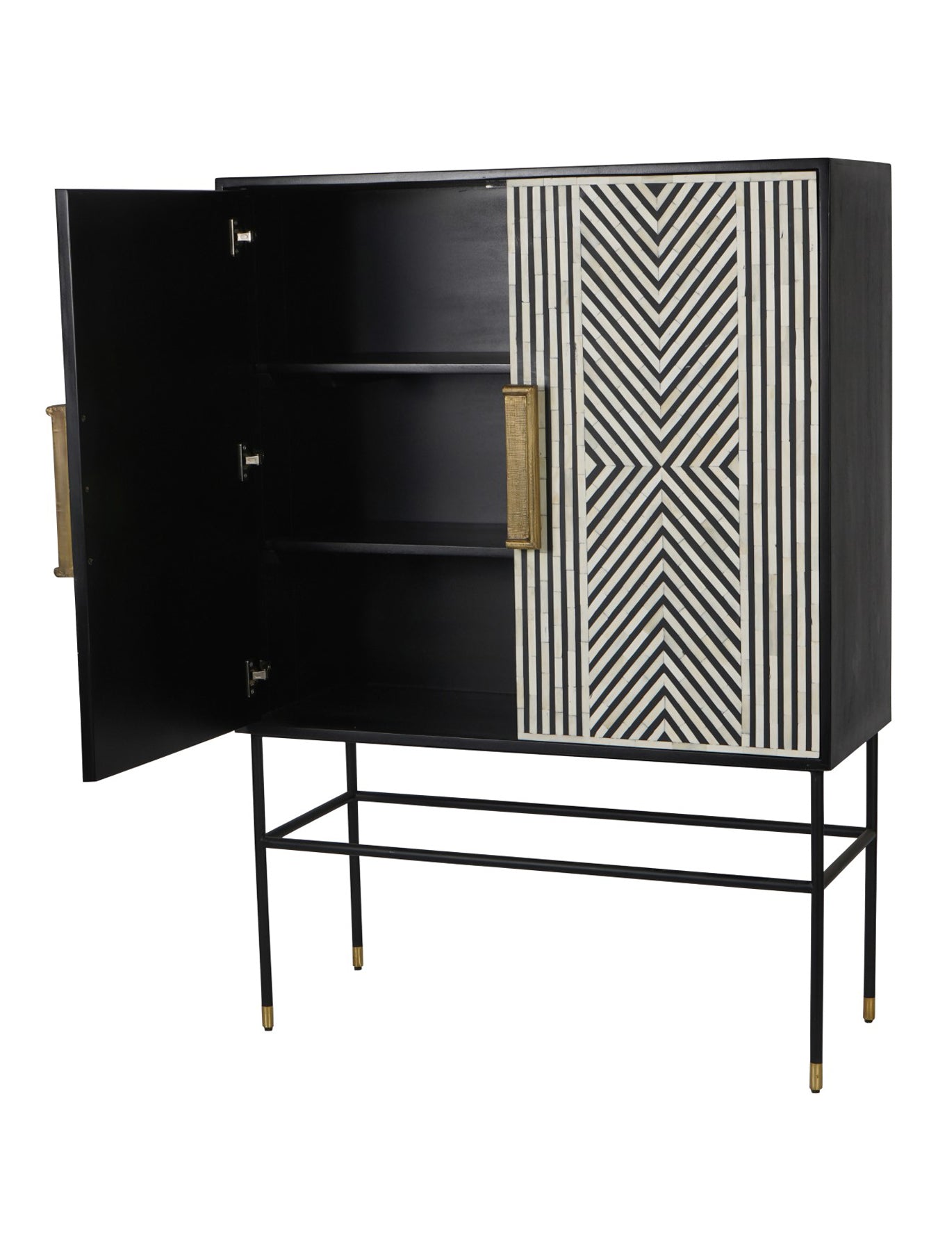 Delaney Bone Inlay Tall Storage Cabinet