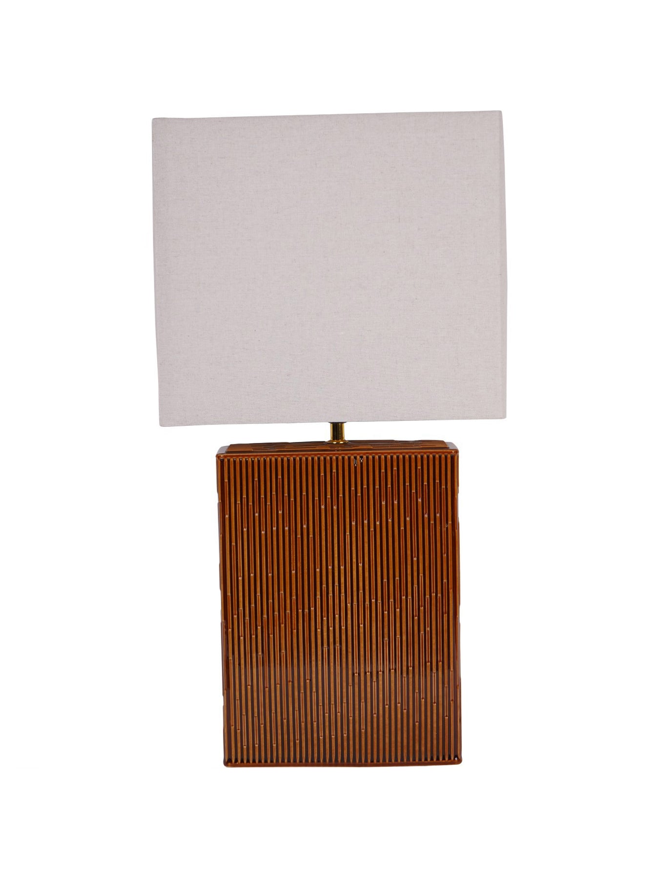 Elk Square Ceramic Lamp Terracotta with Shade E27 60W