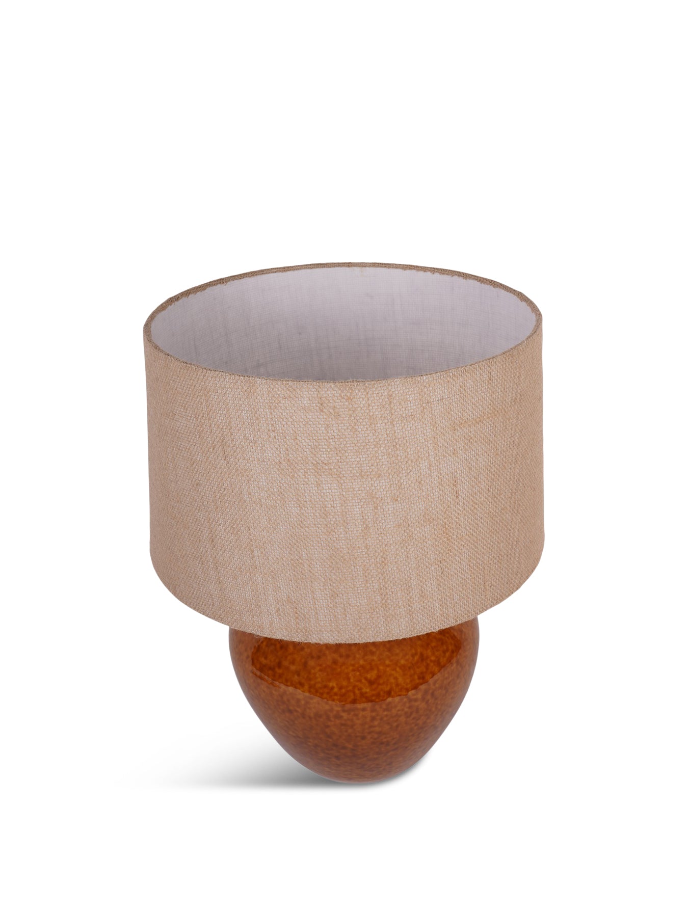 Aubrey Terracotta Ceramic Lamp With Hessian Shade Large E27 60W