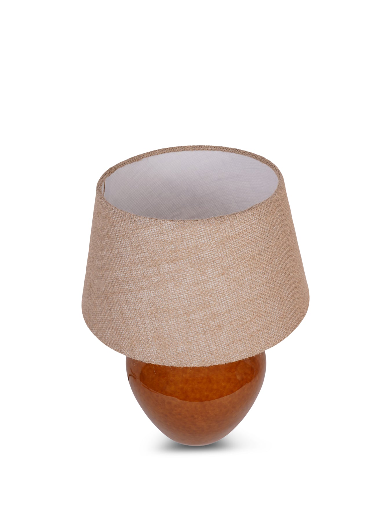 Aubrey Terracotta Ceramic Lamp With Hessian Shade Small E27 60W