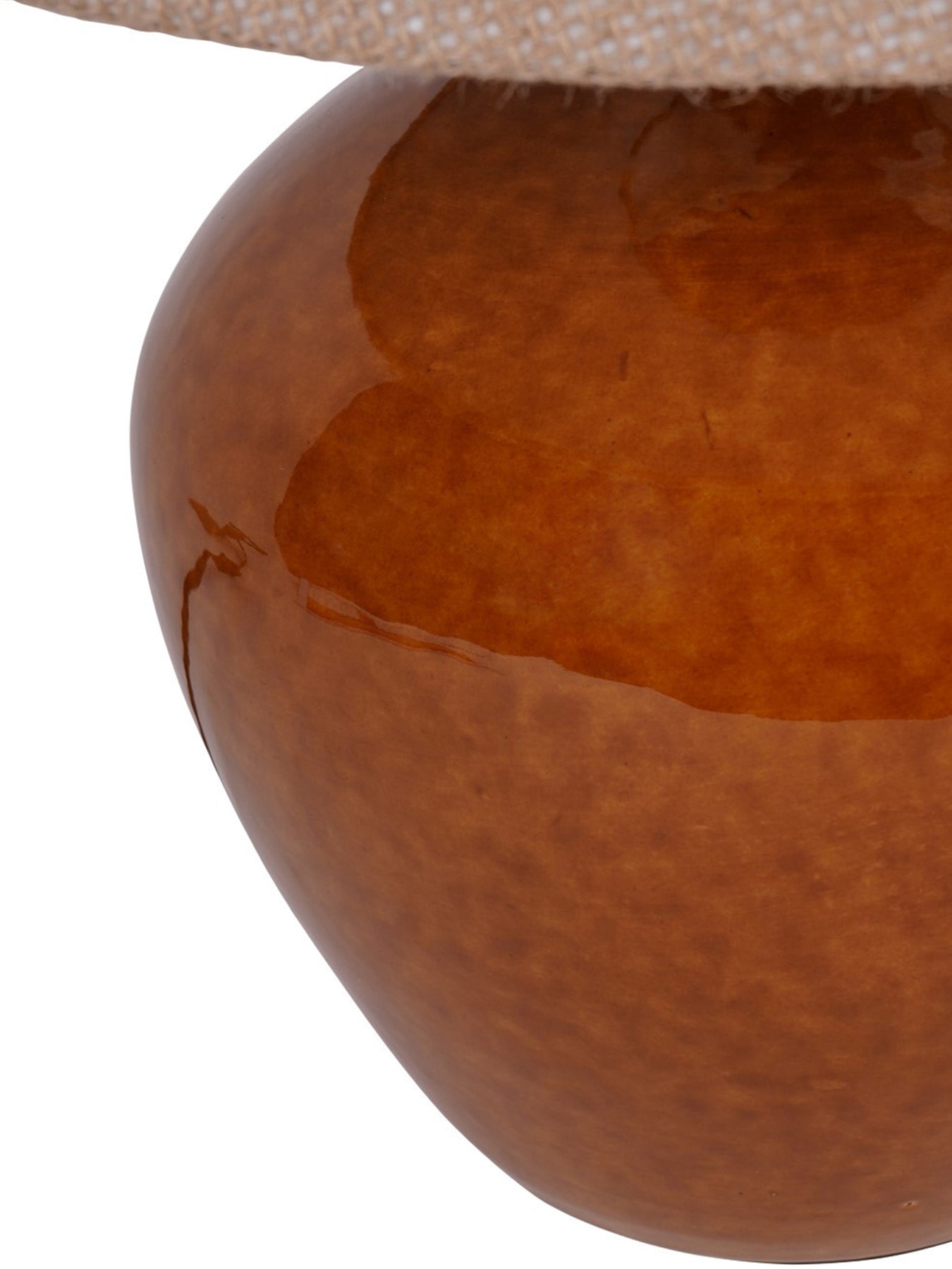 Aubrey Terracotta Ceramic Lamp With Hessian Shade Small E27 60W