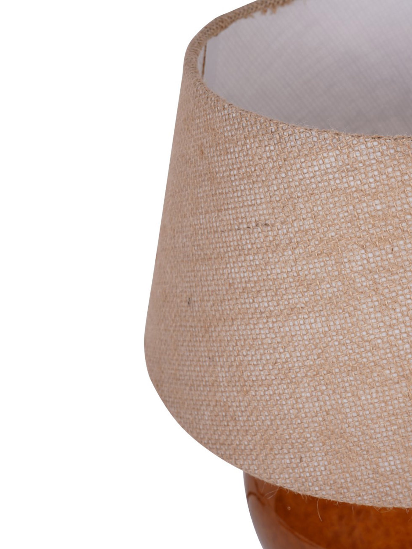 Aubrey Terracotta Ceramic Lamp With Hessian Shade Small E27 60W