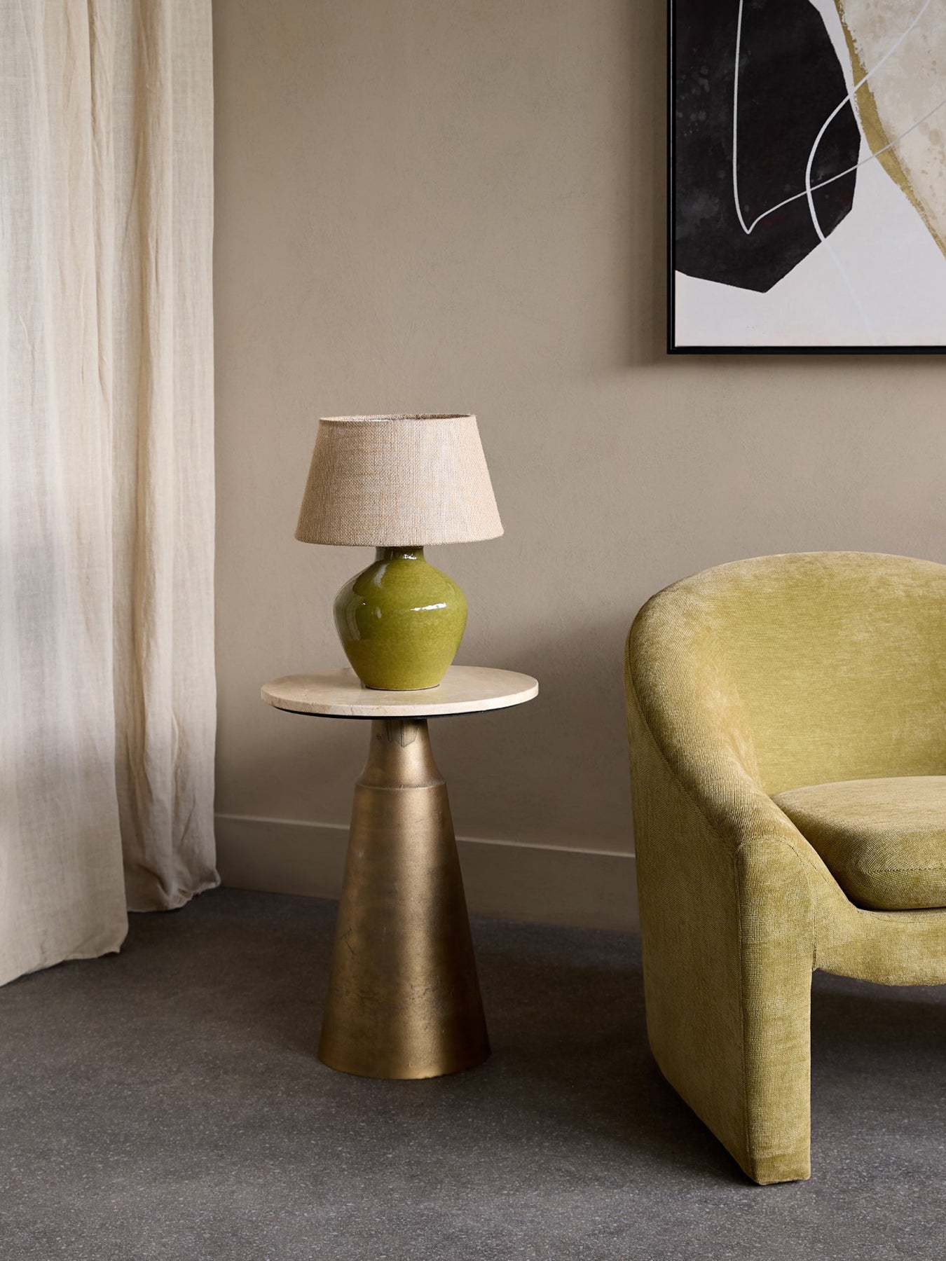 Aubrey Green Ceramic Table Lamp Small E27 60W