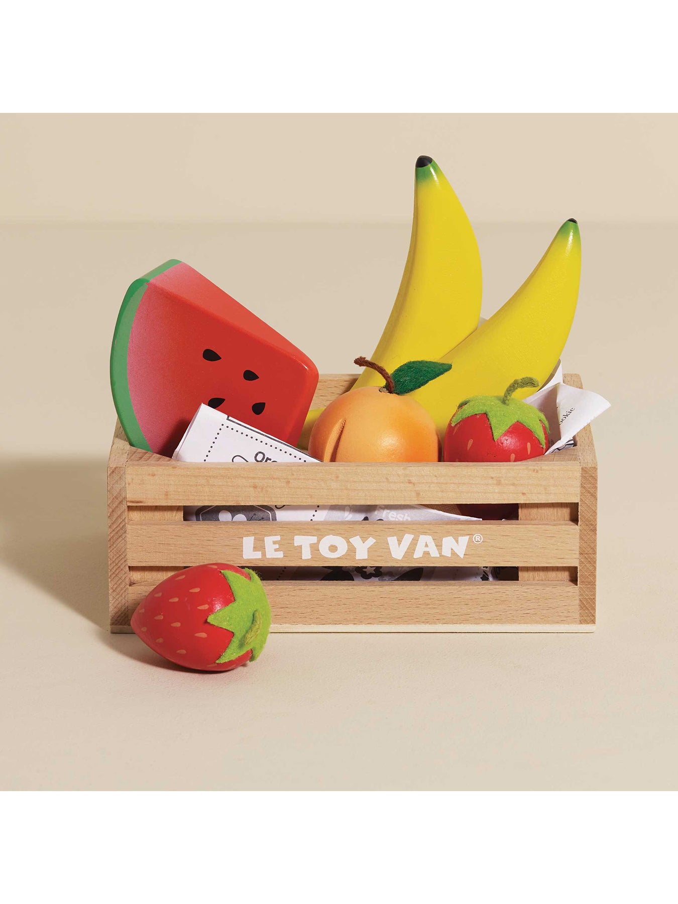 Wooden Food Crate Fruit Toy Set