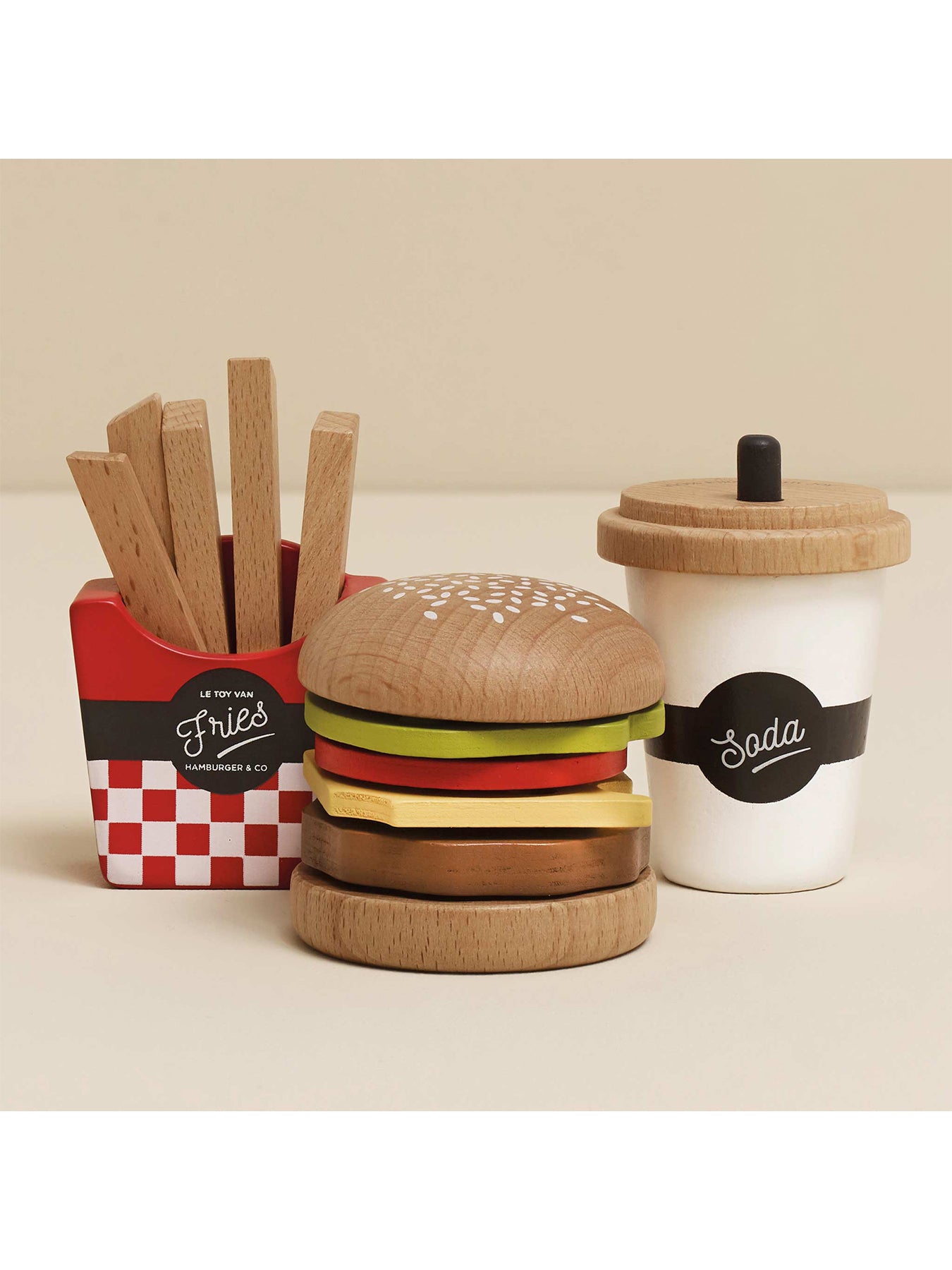 Wooden Gourmet Hamburger Play Set