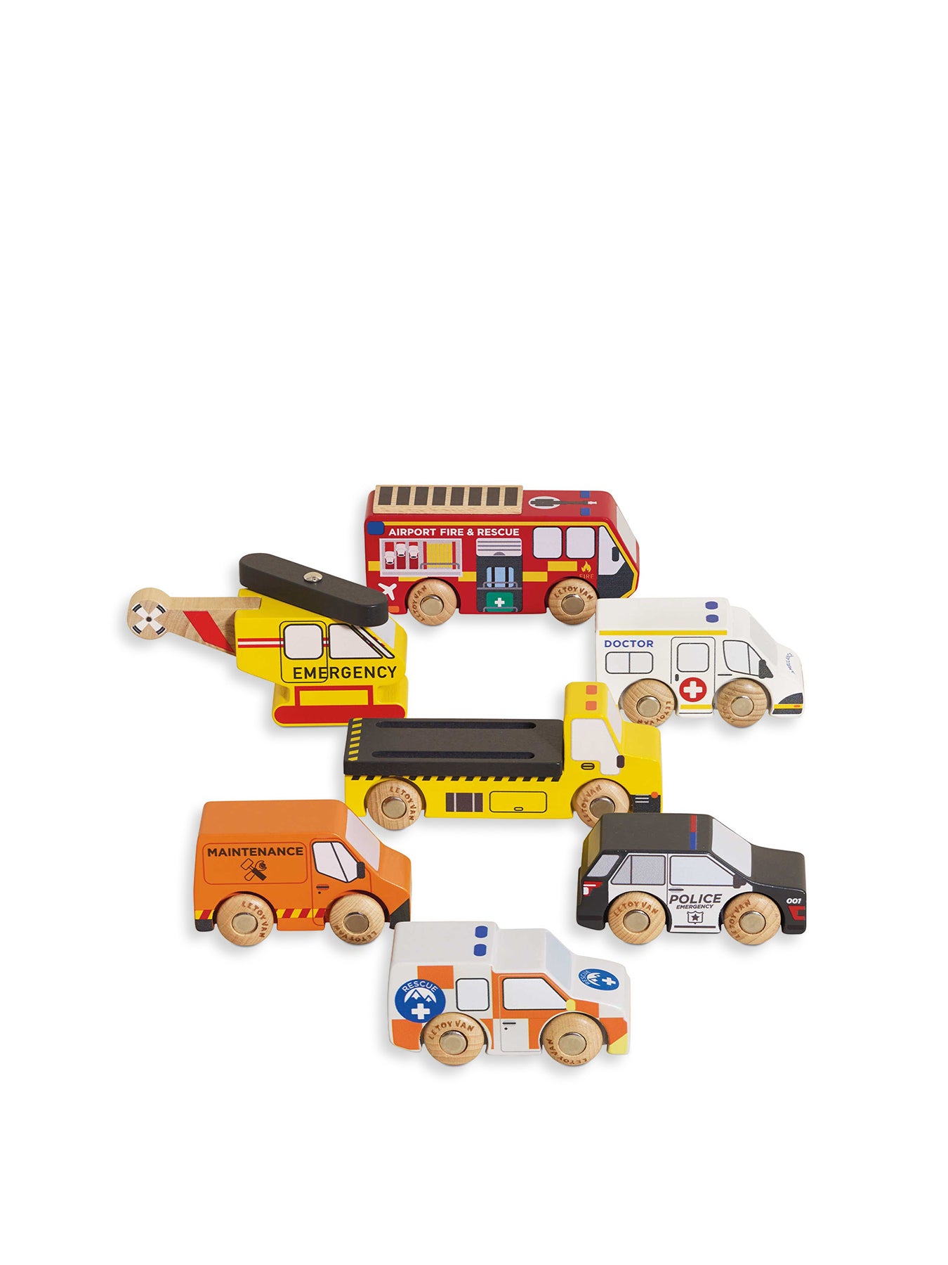 Emergency Rescue Vehicles Toy Set