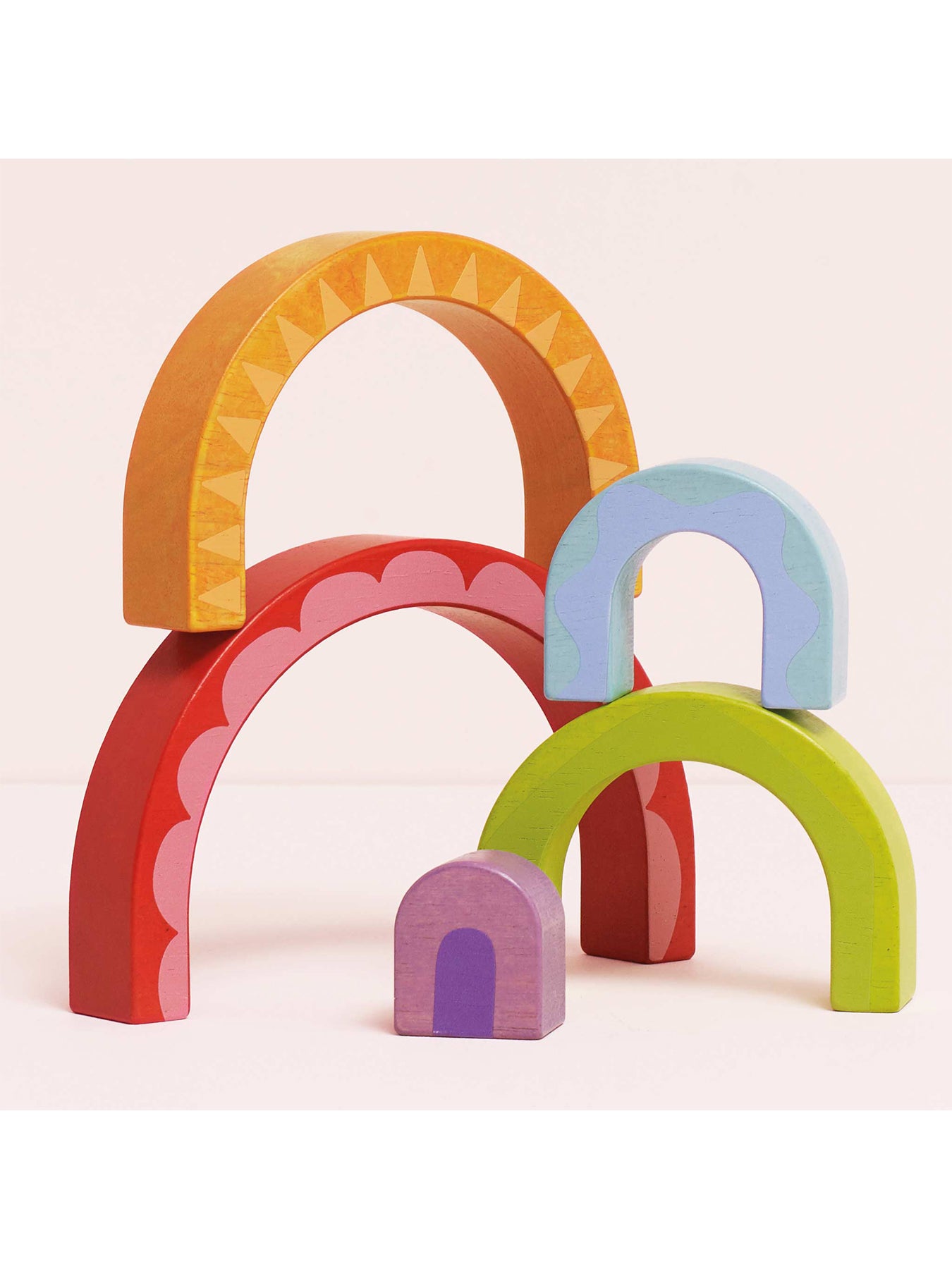Wooden Rainbow Tunnel Toy