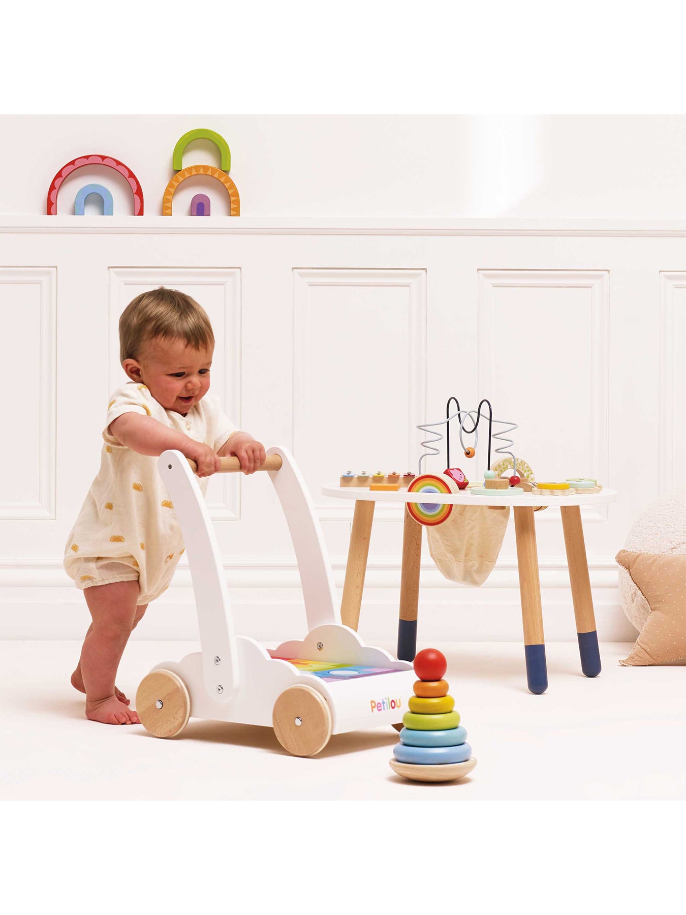 Wooden Rainbow Baby Walker
