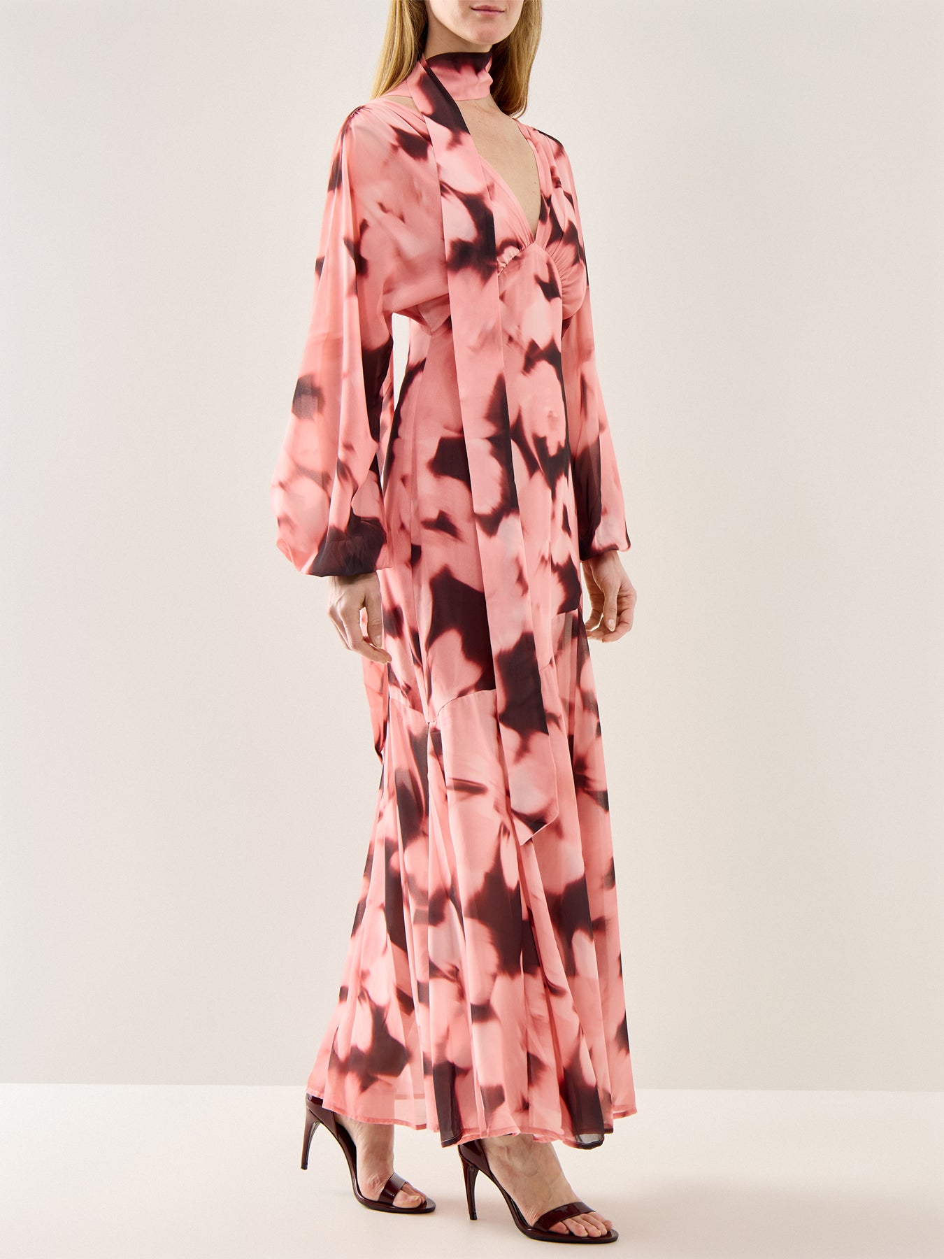 Petula Batwing Maxi Dress Blush Watercolour Floral
