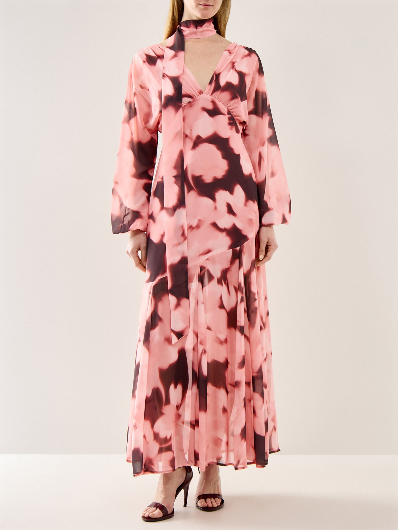 Petula Batwing Maxi Dress Blush Watercolour Floral
