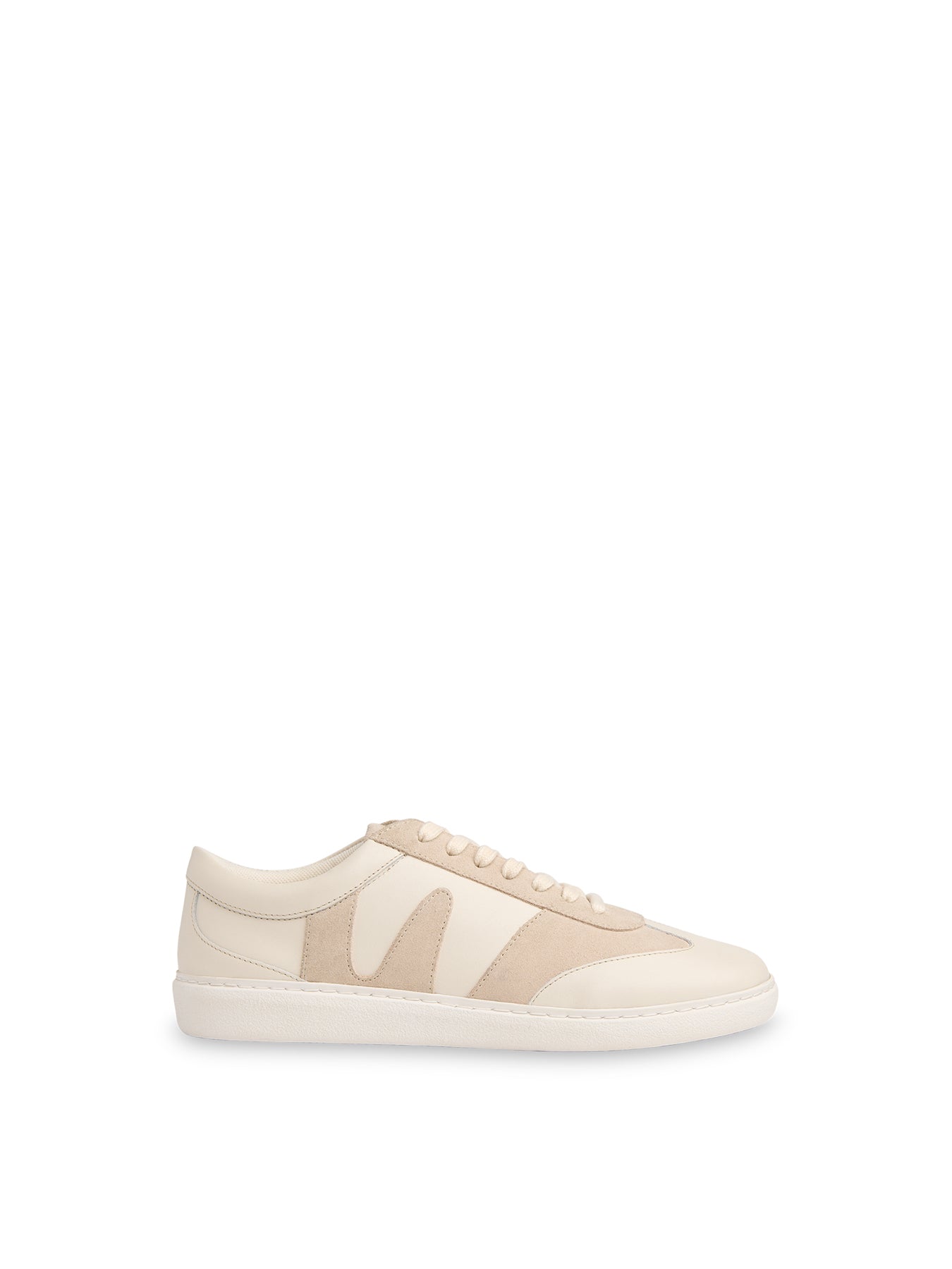 Suede Leather Mix Trainer White