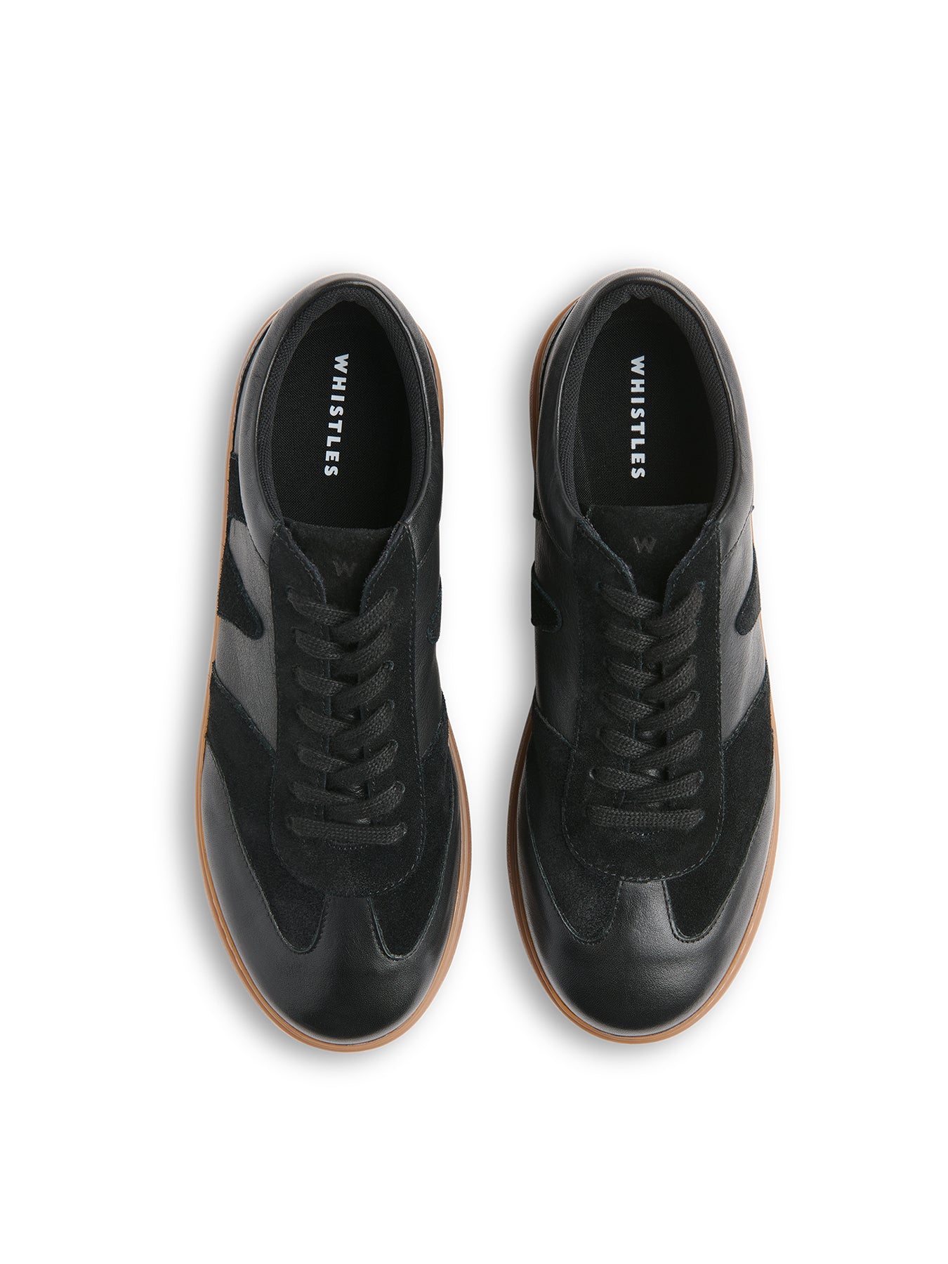 Suede Leather Mix Trainer Black