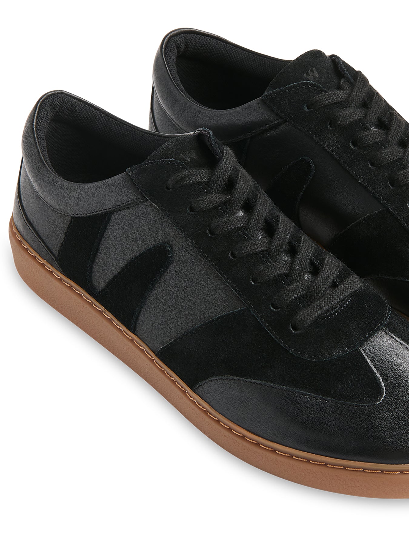 Suede Leather Mix Trainer Black