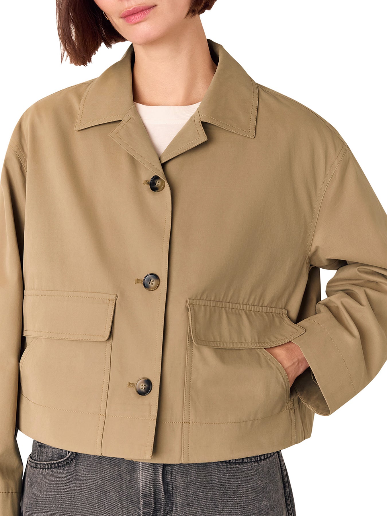 Short Cotton Trench Jacket