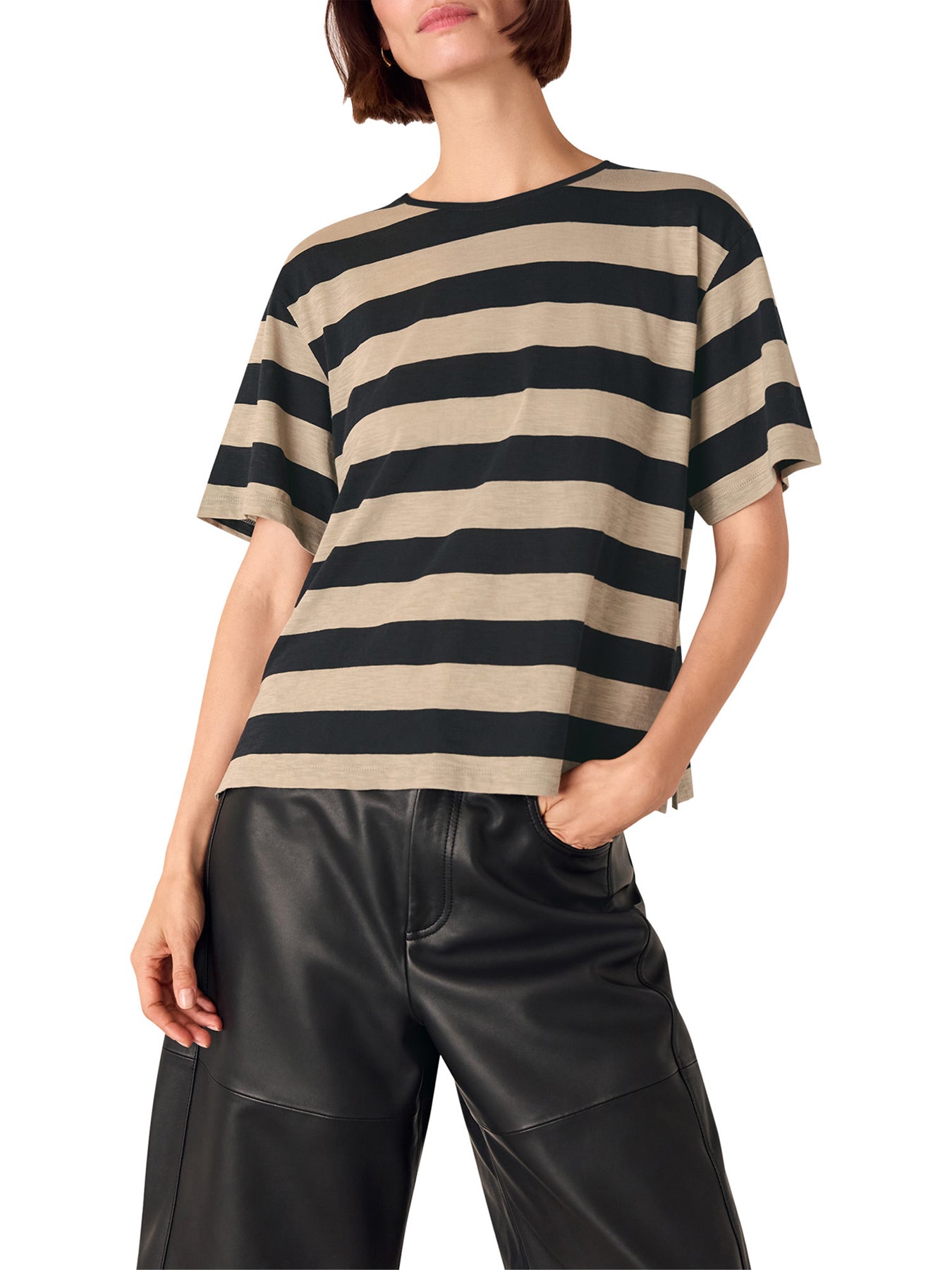 Wide Stripe Tee Black