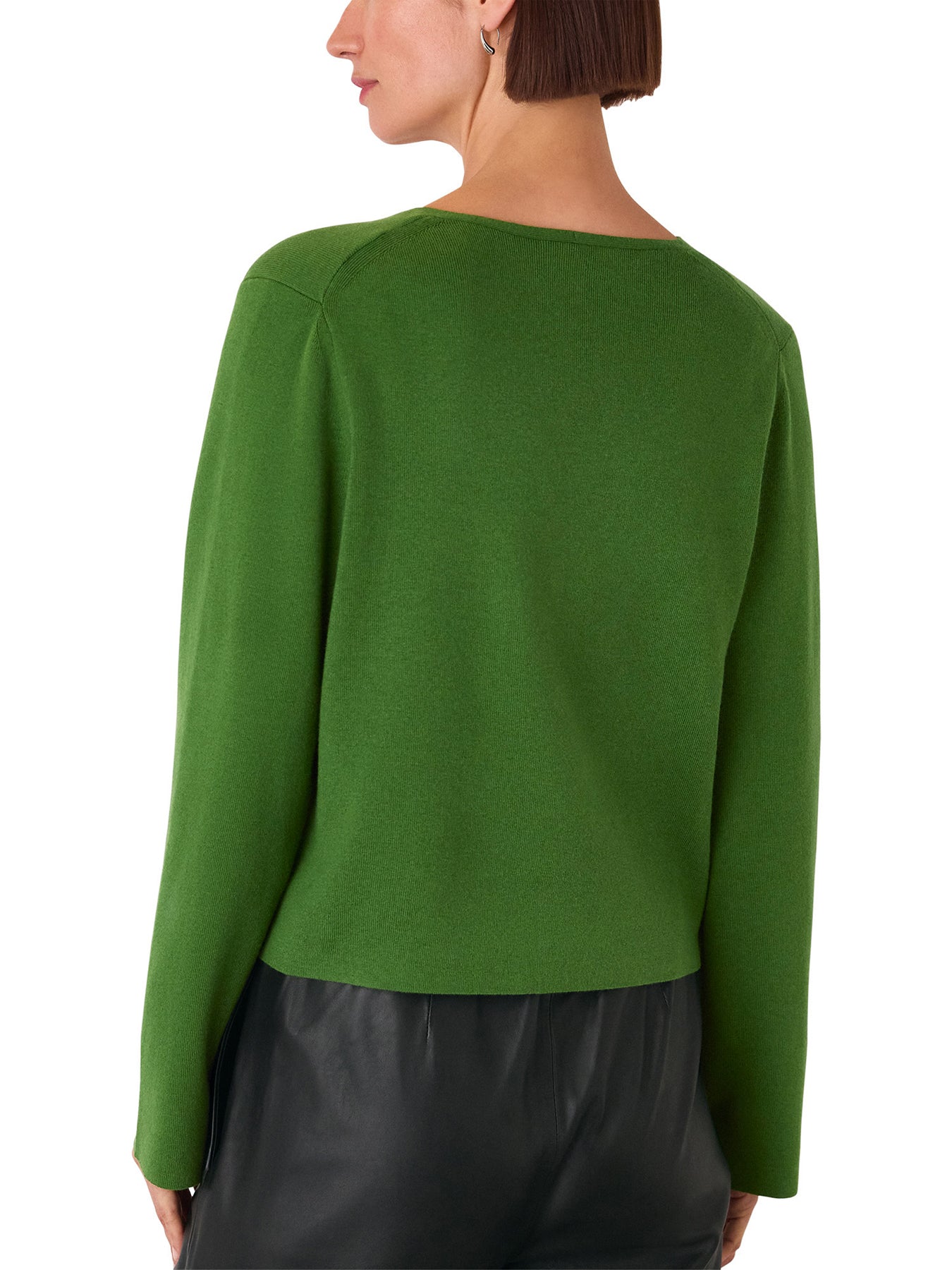 V Neck Button Front Cardigan Green