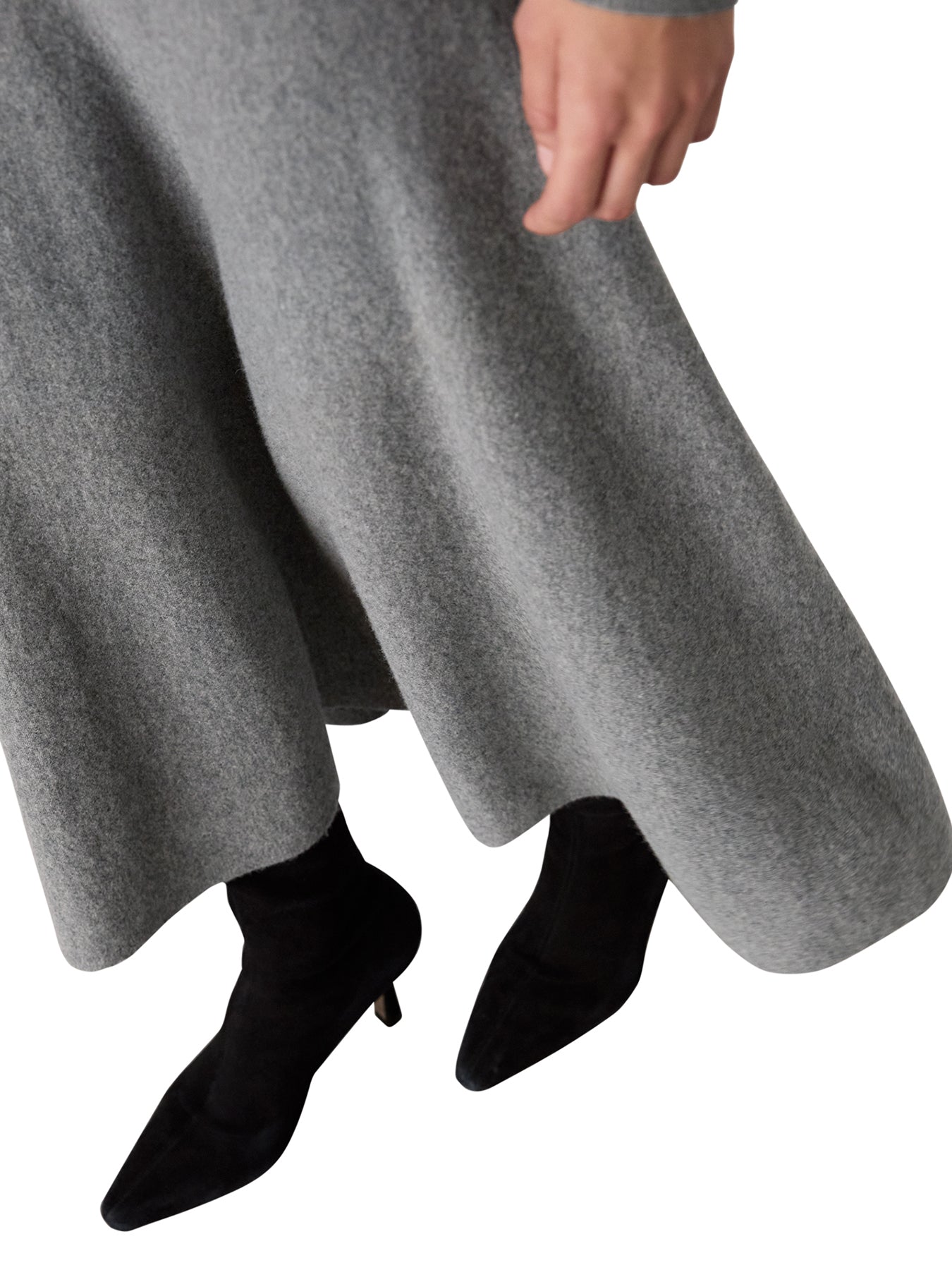 Knitted Midi Skirt Grey