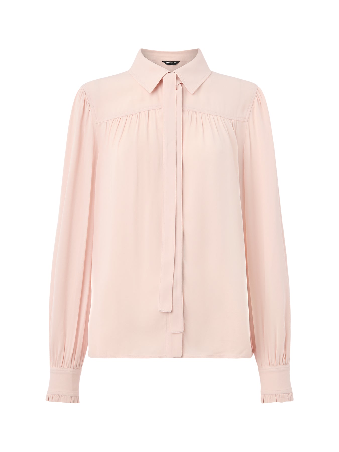Tie Detail Crepe Blouse Pink