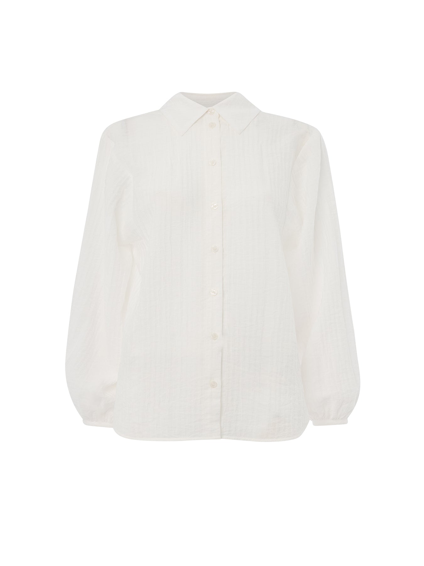 Textured Relaxed Viscose Shirt White