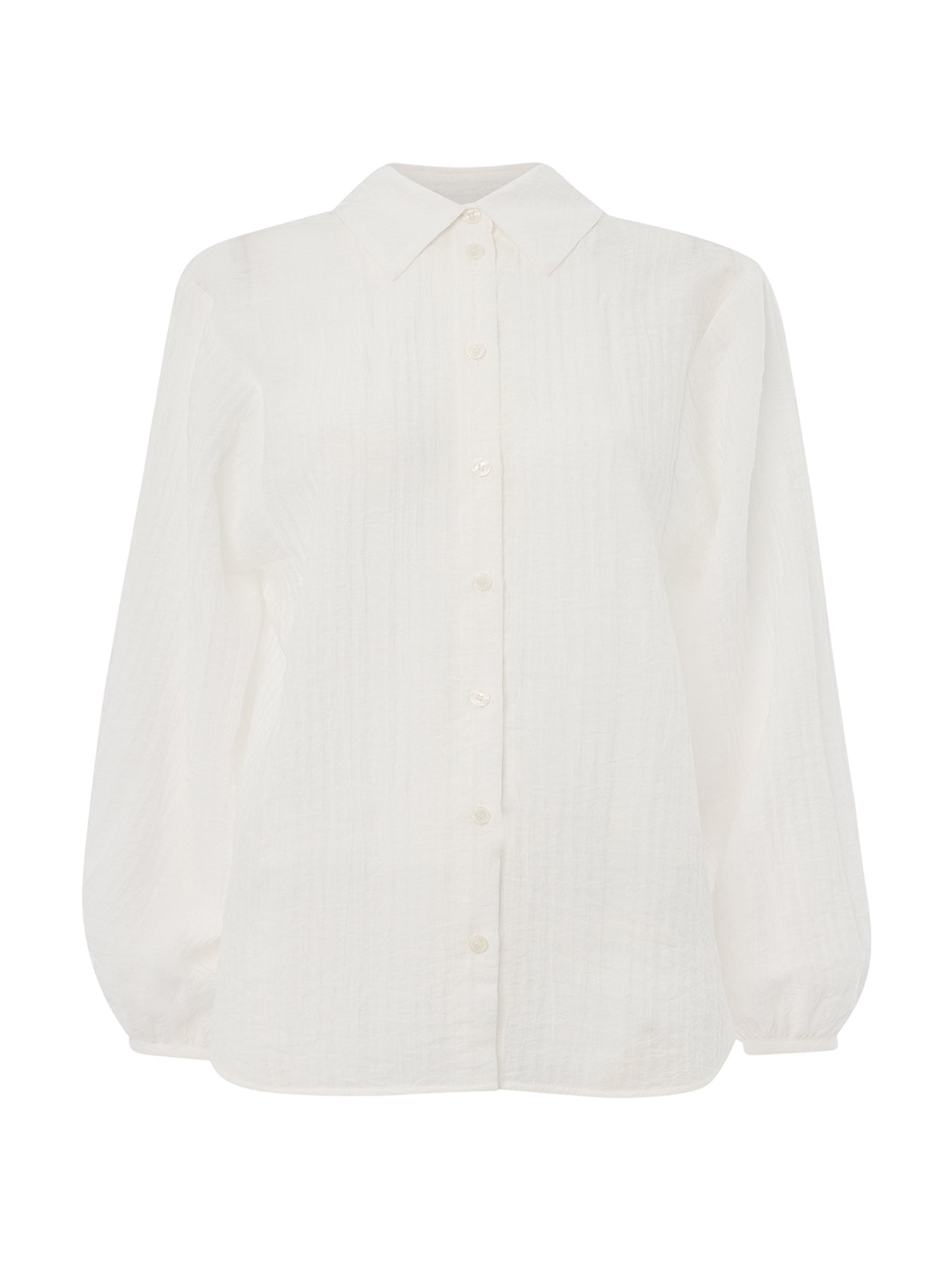 Textured Relaxed Viscose Shirt White