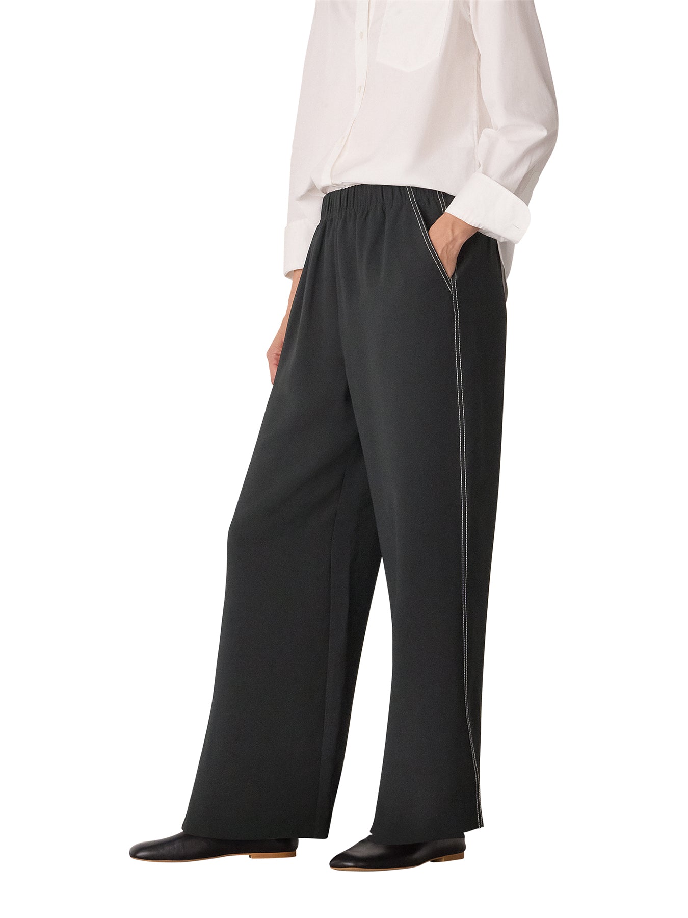 Crepe Stitch Detail Trouser
