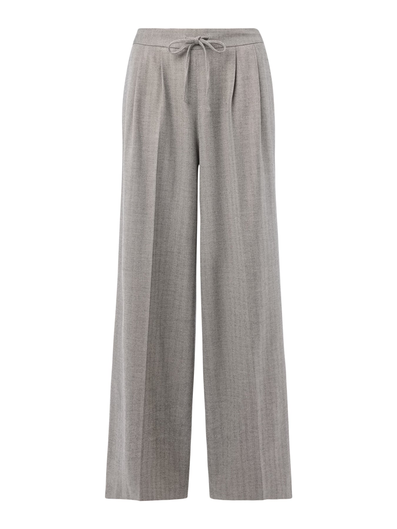 Herringbone Wide Leg Trouser Grey