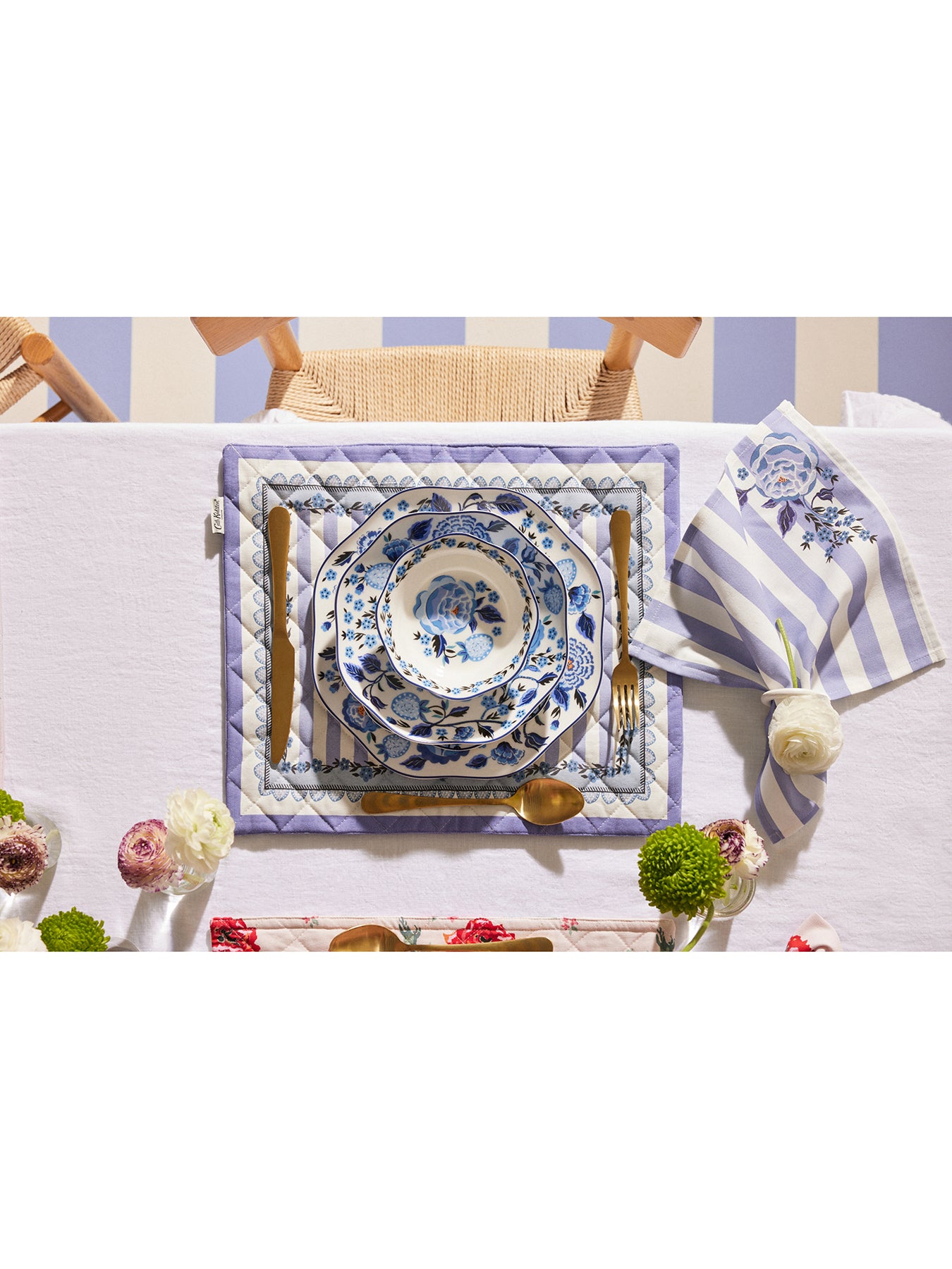 Strawberry Garden Blue 2 Pack Placemats