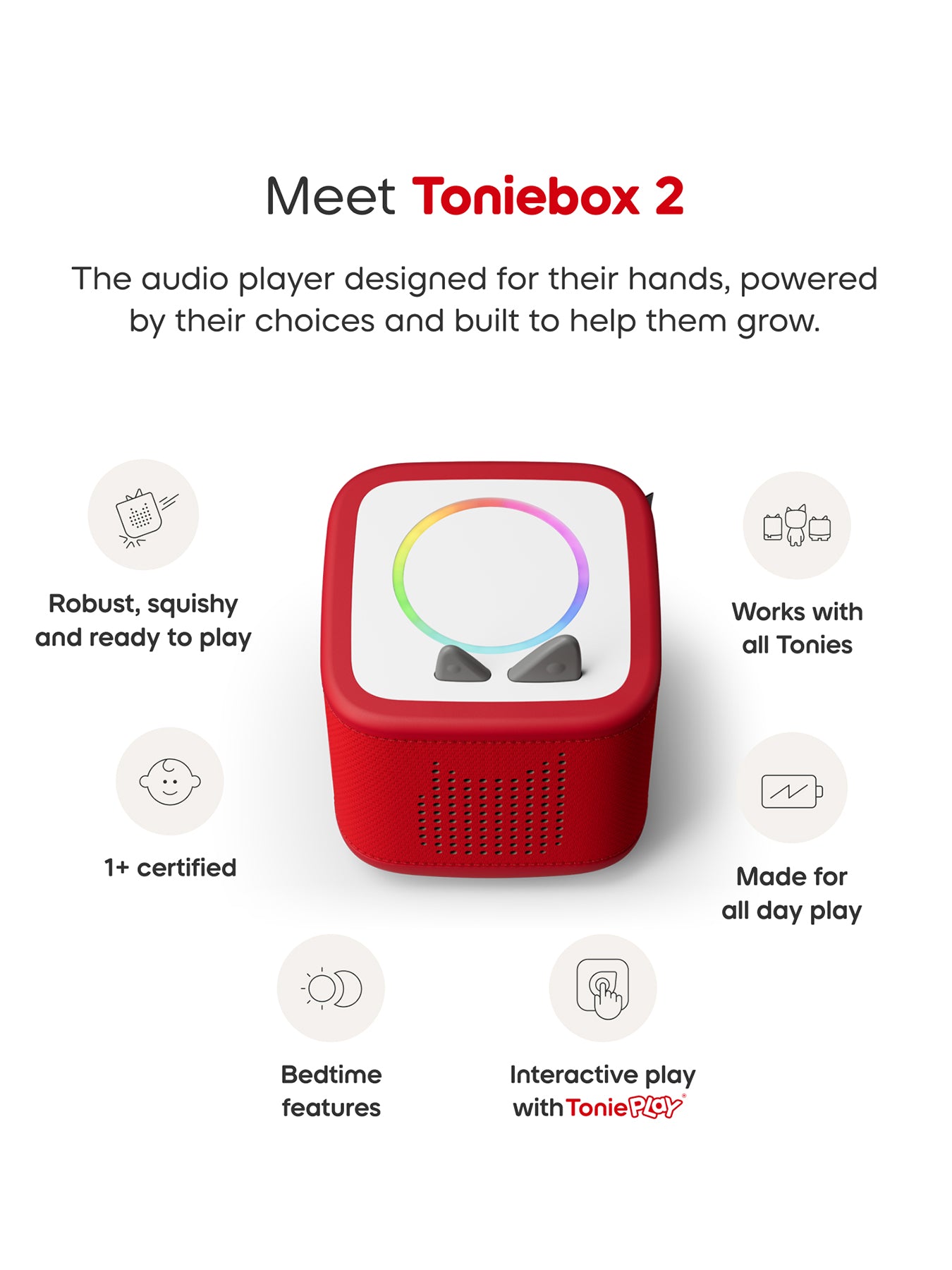 Toniebox 2 Play Set Paw Patrol & Headphones Sunset Red Bundle