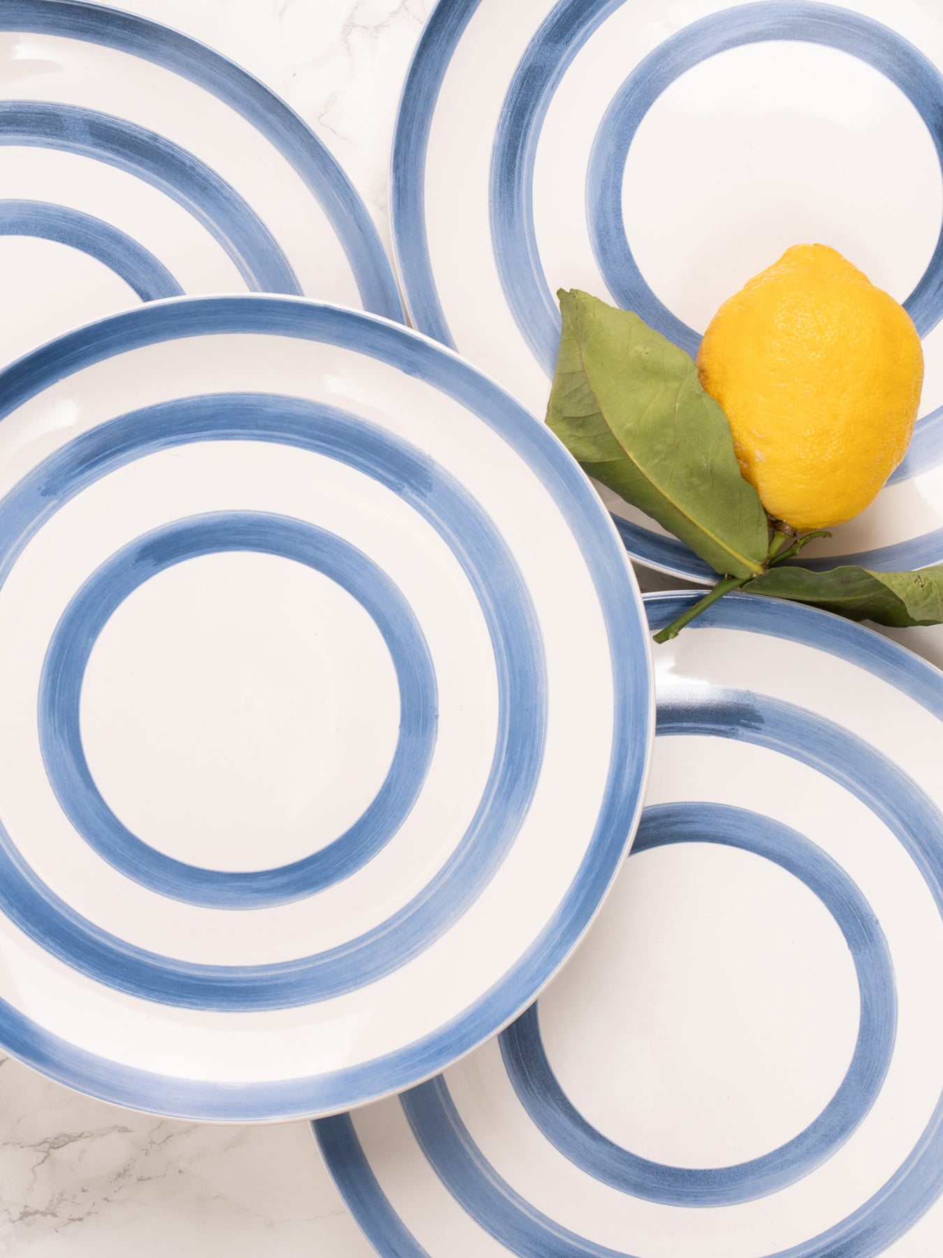 Striped Dinner Plate Blue