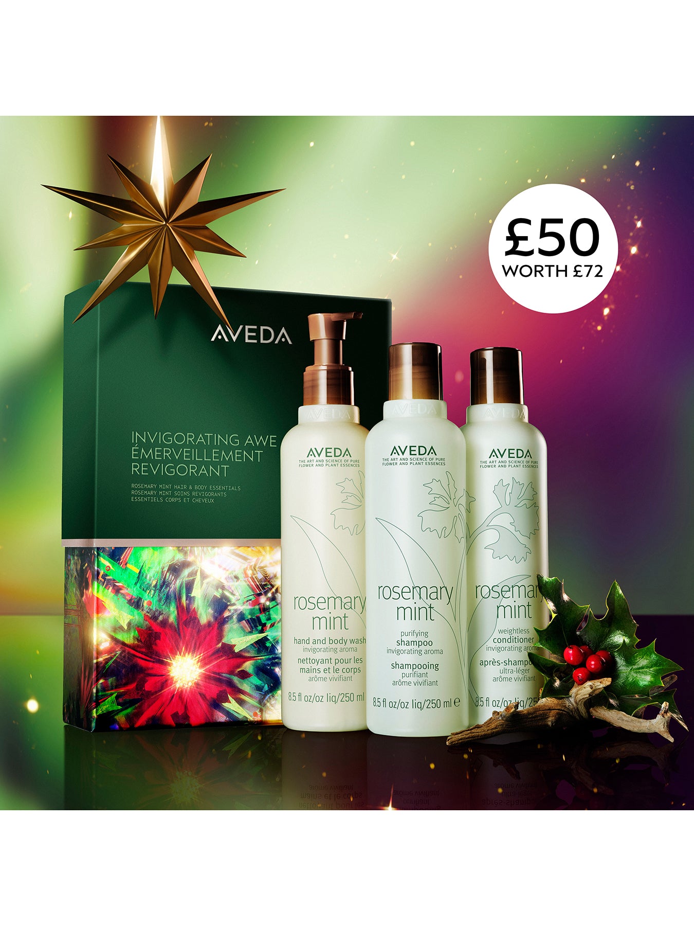 The Invigorating Awe Rosemary Mint Hair and Body Essentials