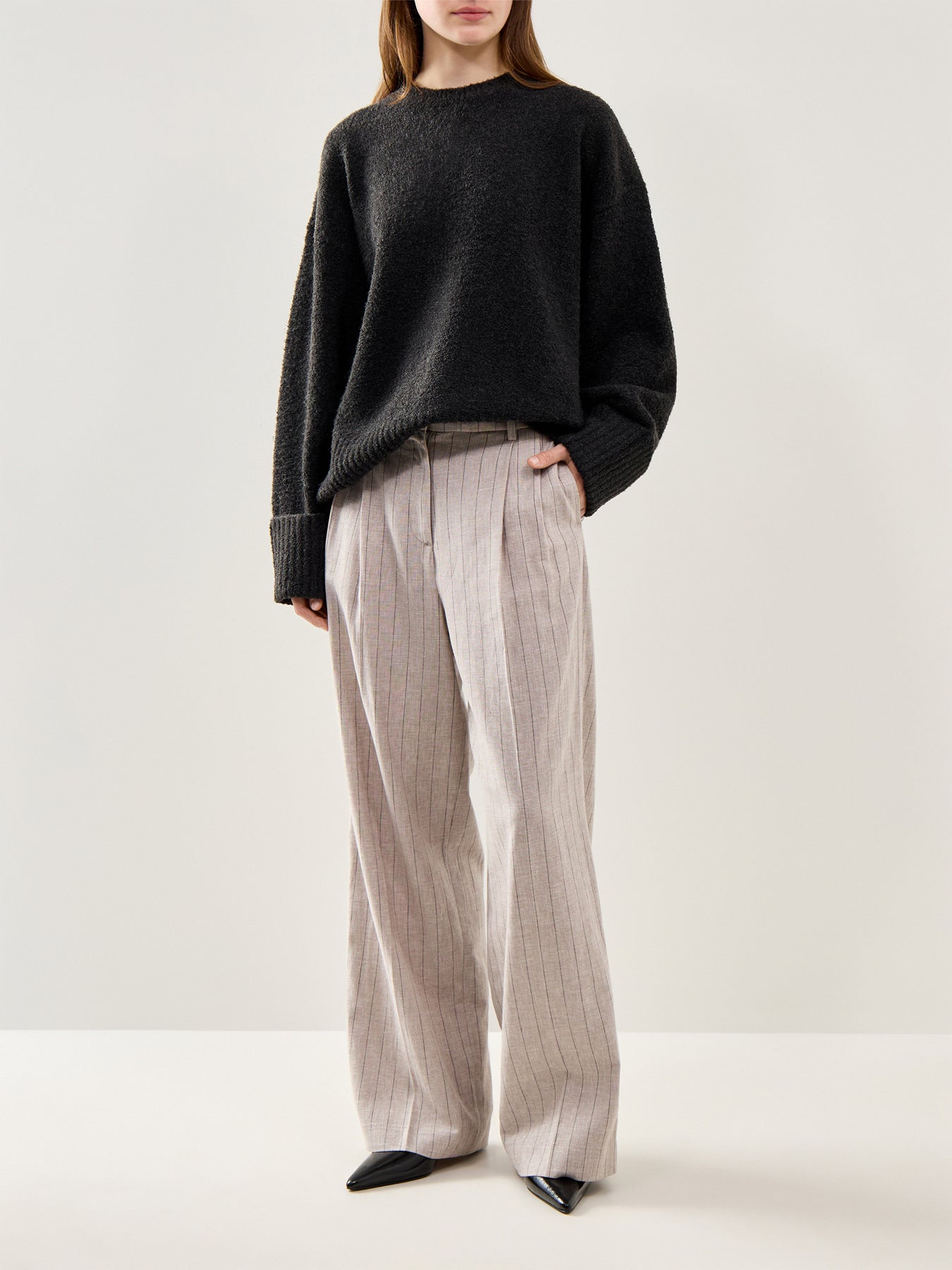 Camille Oversized Borg Jumper Slate Grey