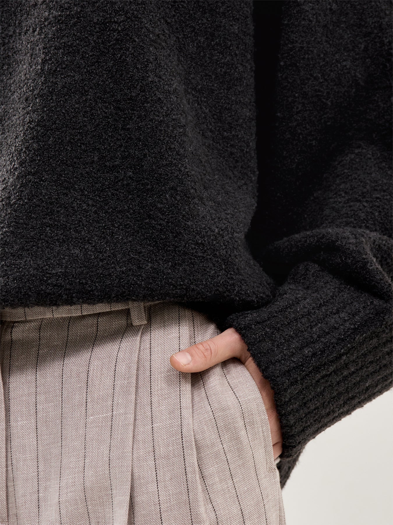 Camille Oversized Borg Jumper Slate Grey