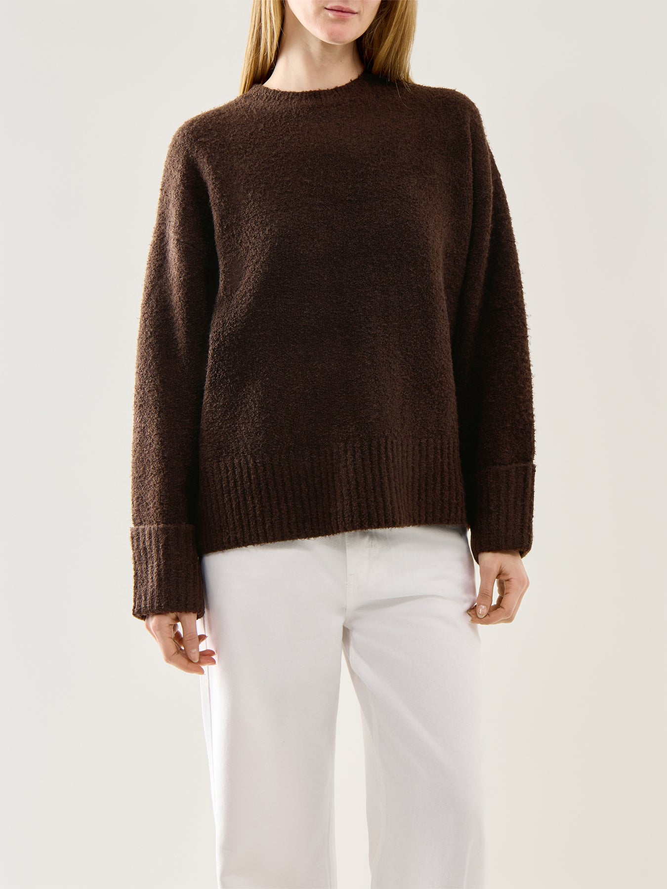 Camille Oversized Borg Jumper Brown