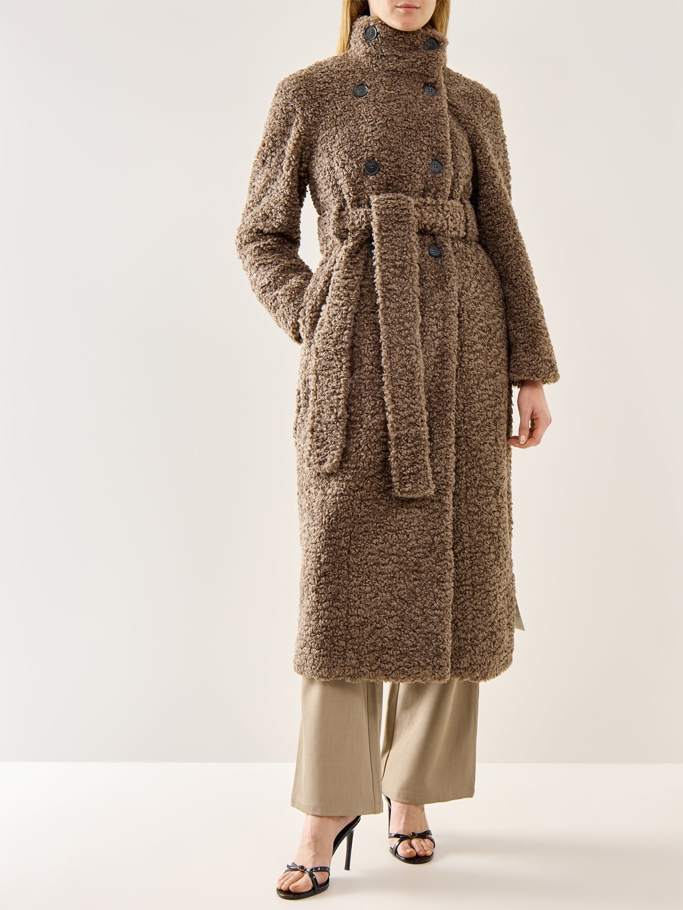Atlas Bouclé Coat Taupe