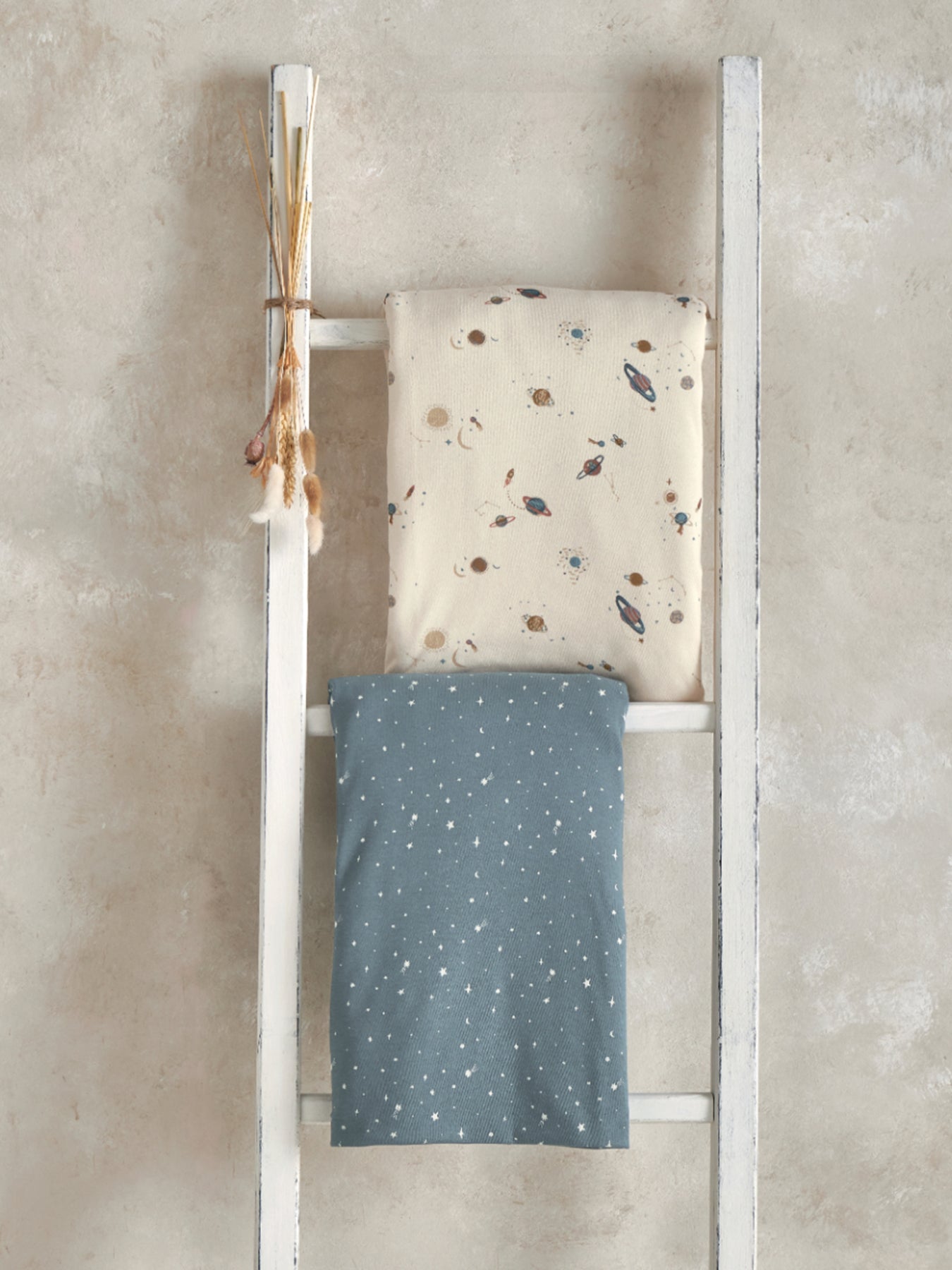 Two Cot Bed Fitted Sheets Planets Space