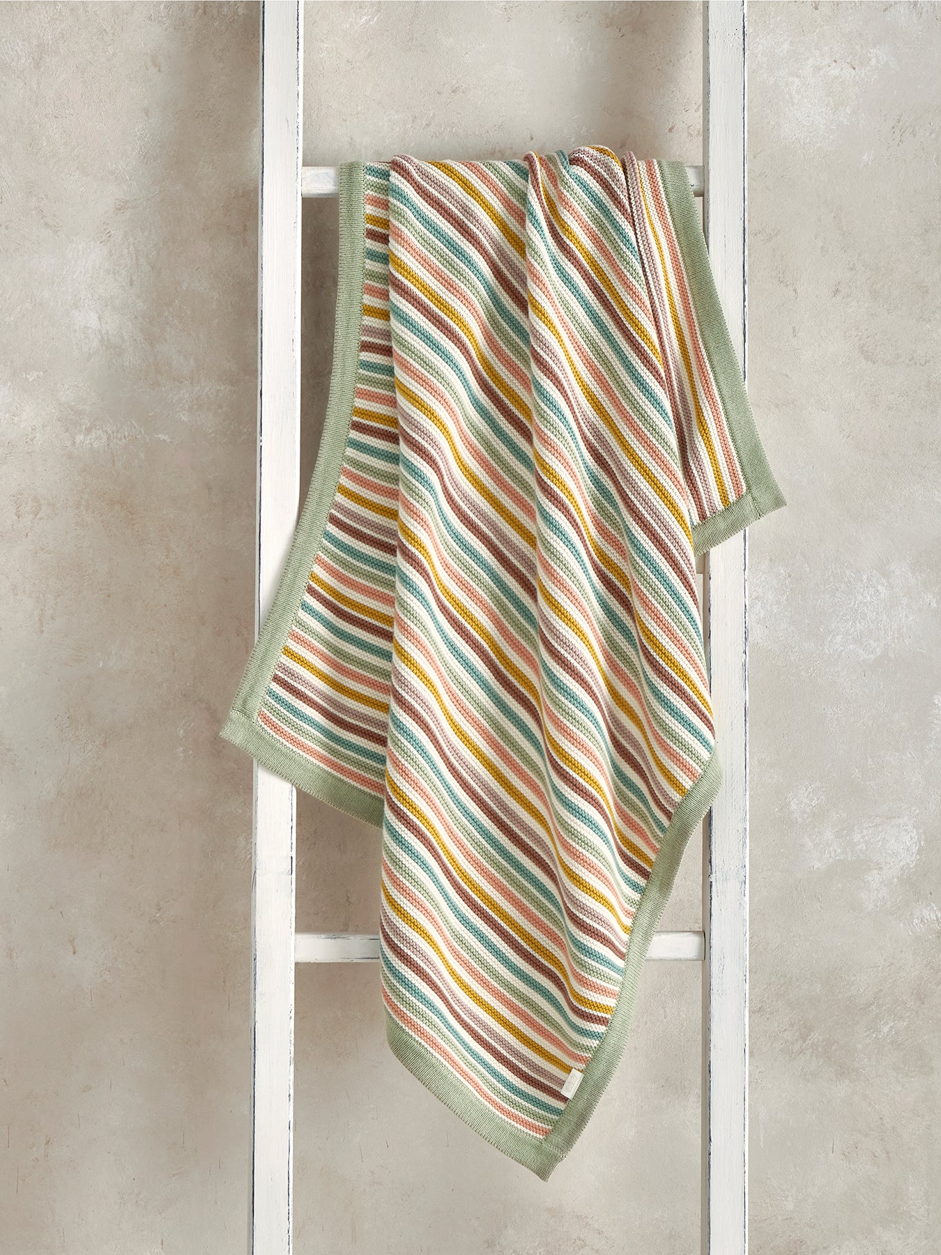 Baby Knitted Blanket Stripe Orchard