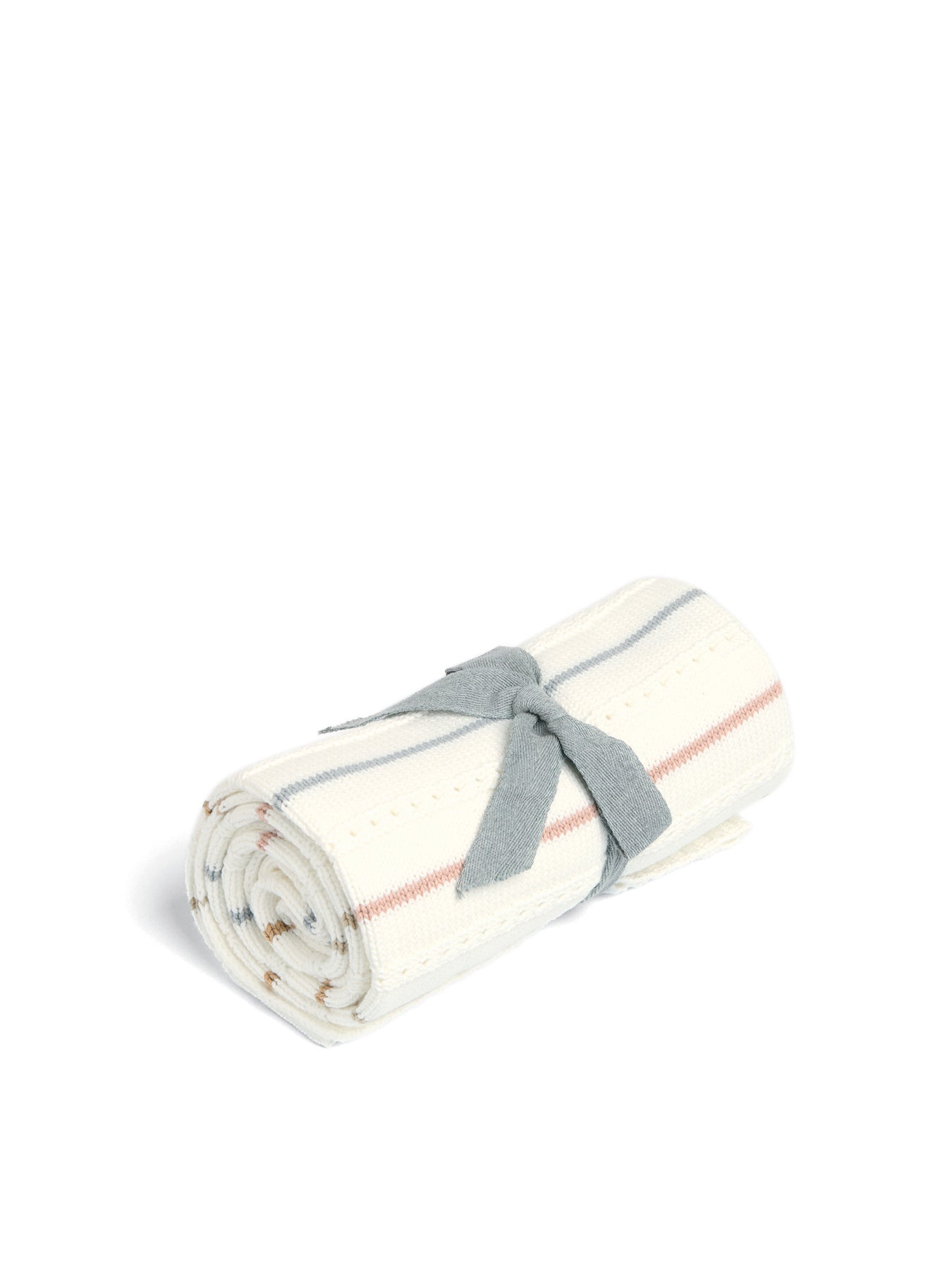 Knitted Blanket Neutral Stripe