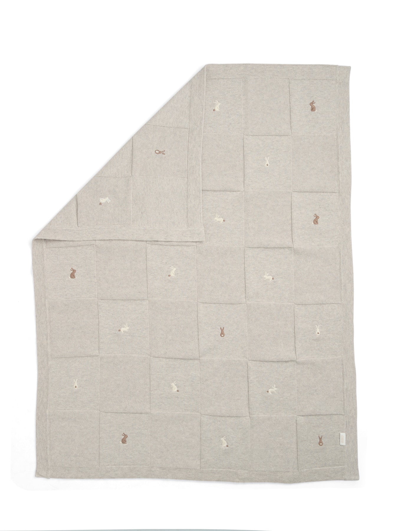 Knitted Blanket Bunny Grey