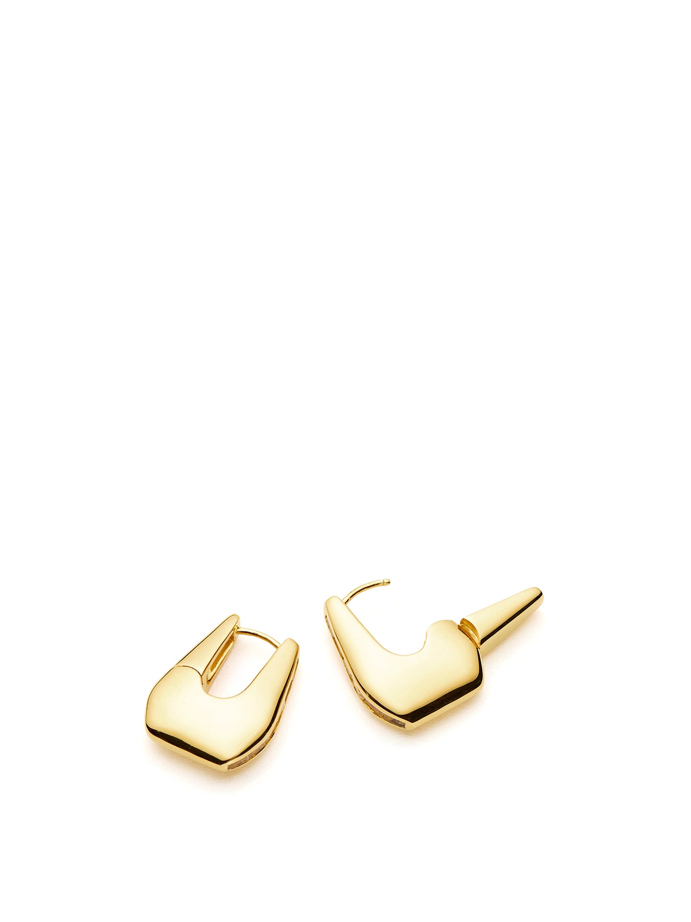 Lucy Williams Arco Pave Small Hoop Earrings Gold