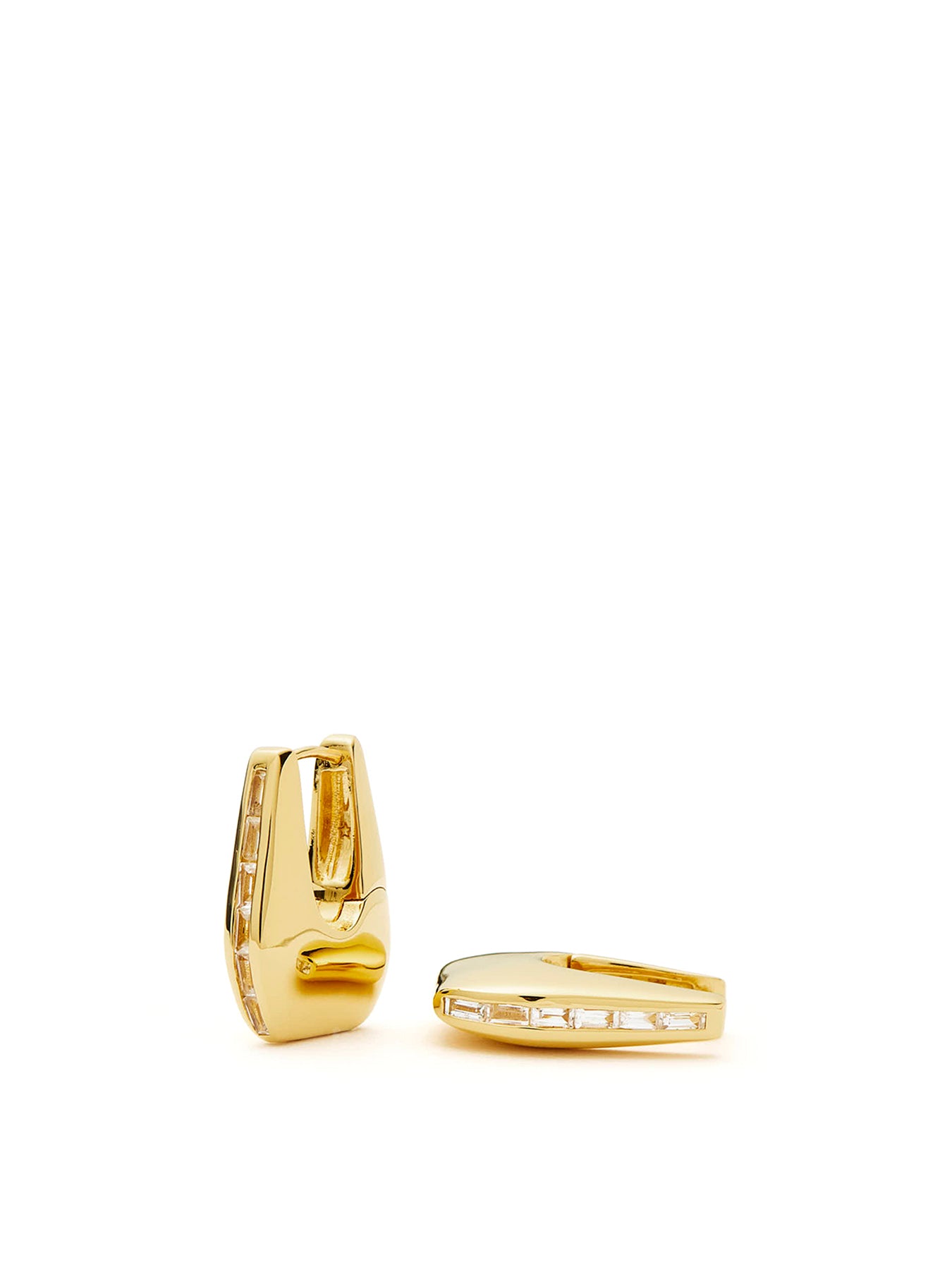 Lucy Williams Arco Pave Small Hoop Earrings Gold