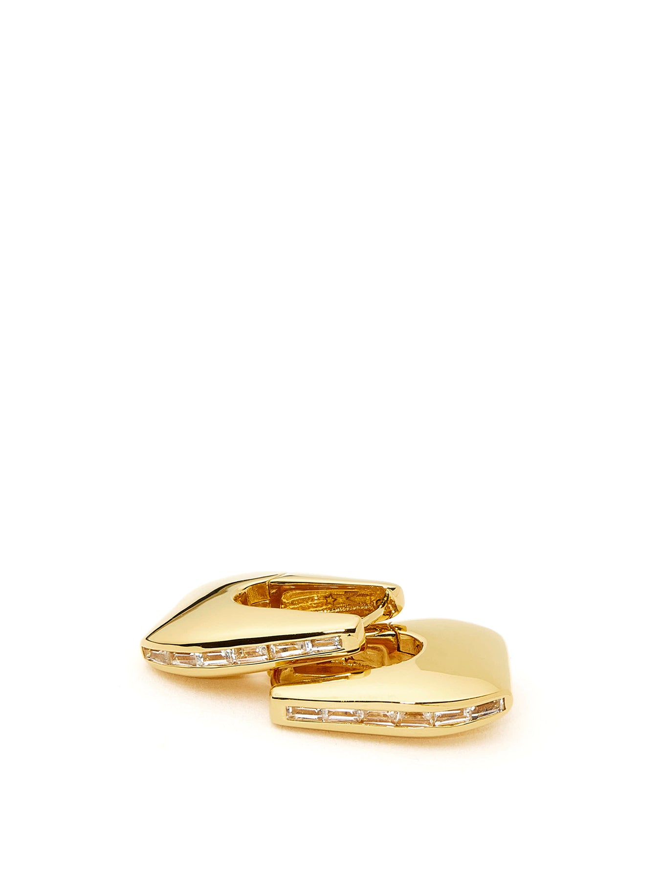 Lucy Williams Arco Pave Small Hoop Earrings Gold