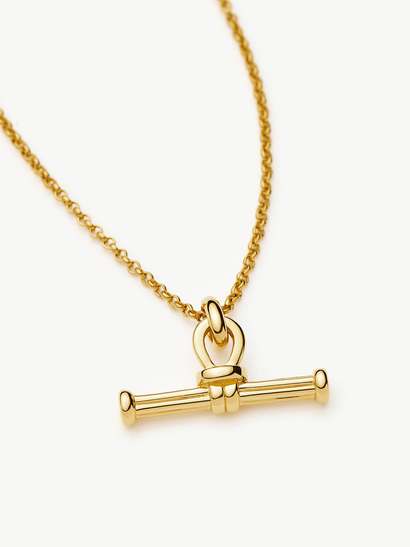 Ridge T Bar Chain Necklace Gold