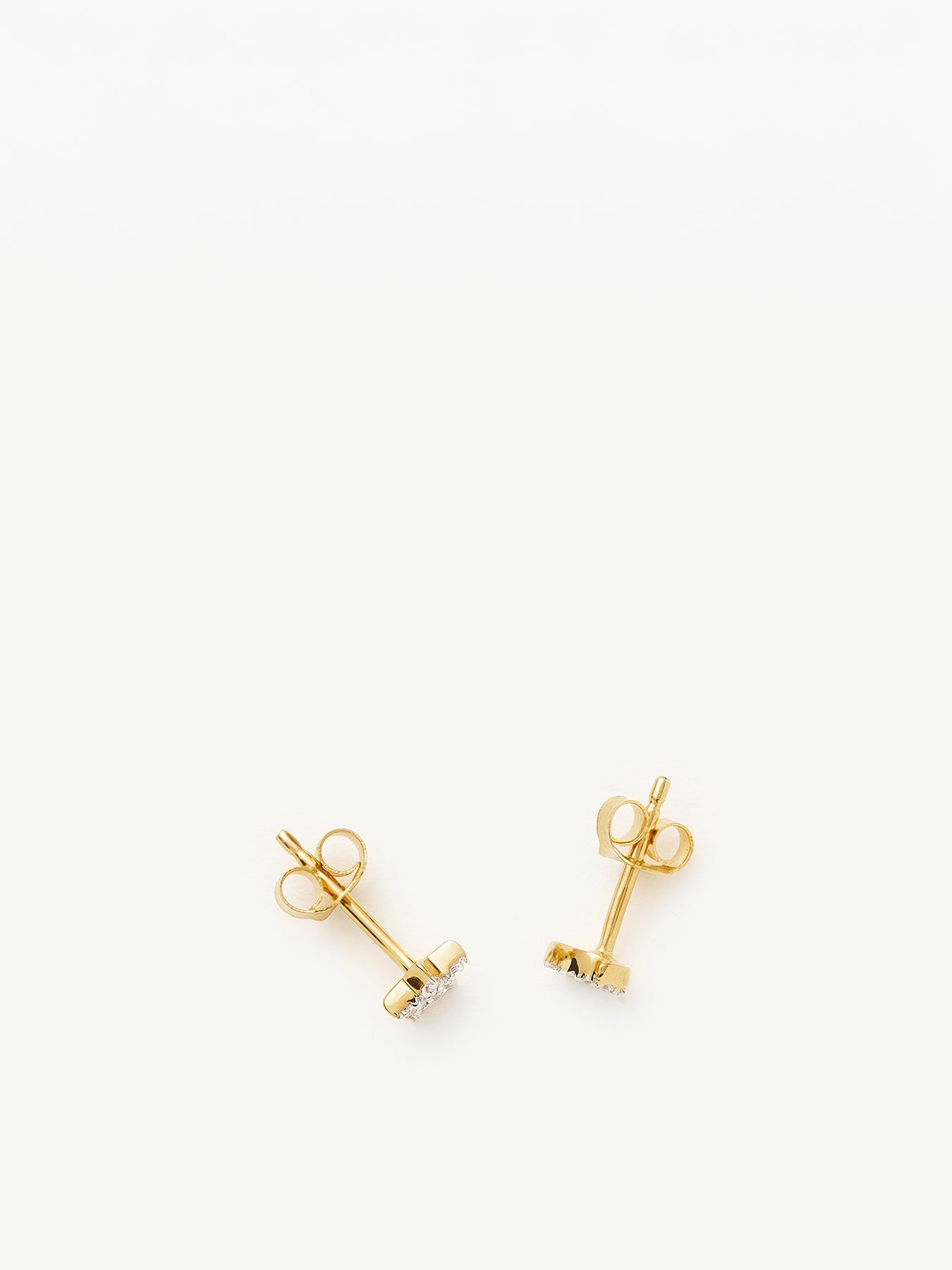 Pave Star Moon Stud Earrings Gold