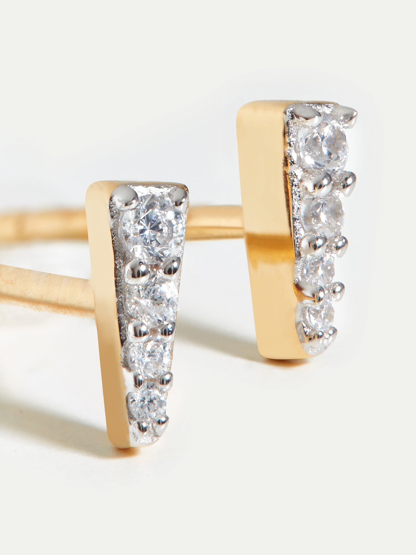 Celestial Pave Spike Stud Earrings Gold