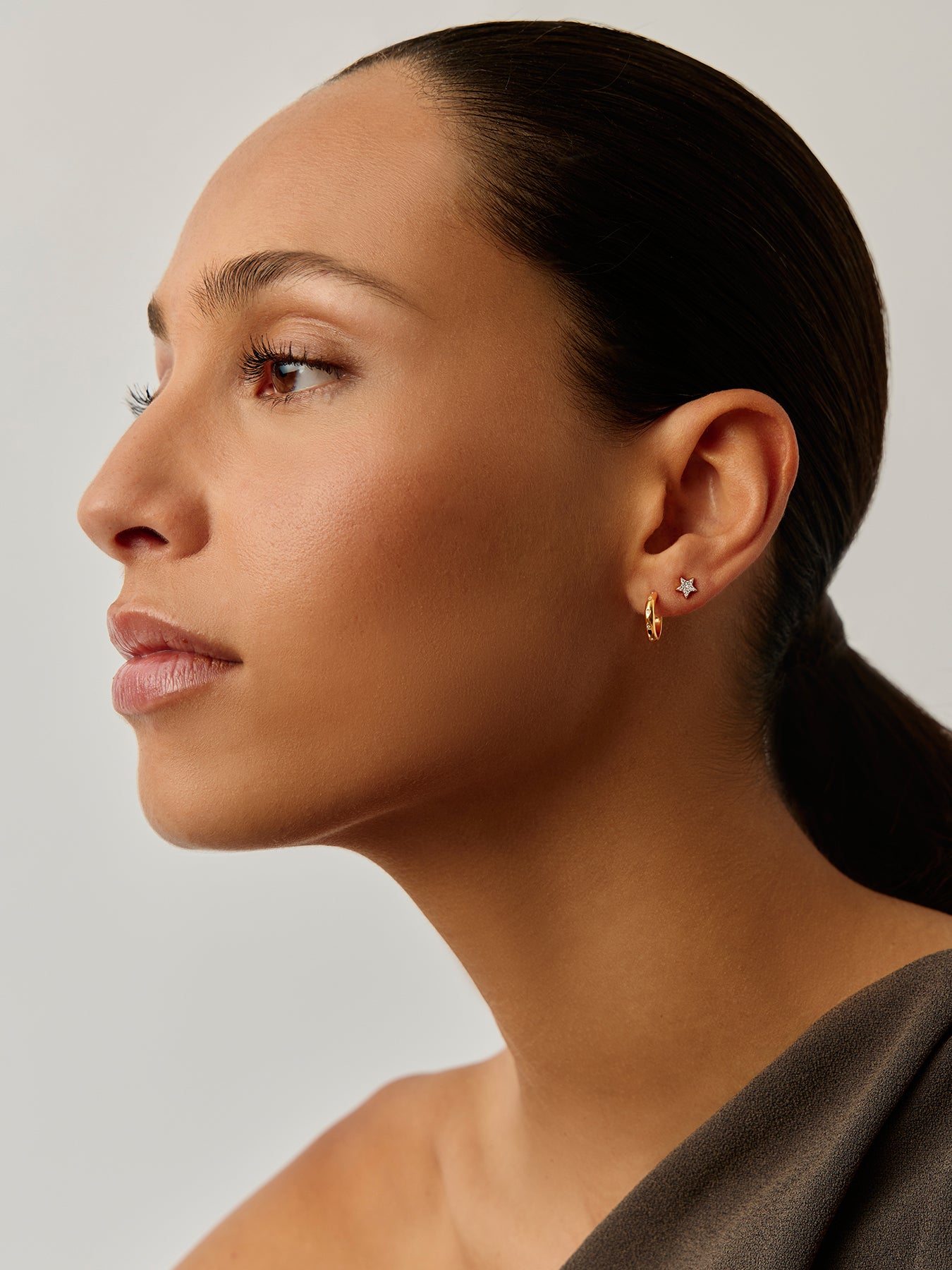 Gold Solar Studded Mini Hoops