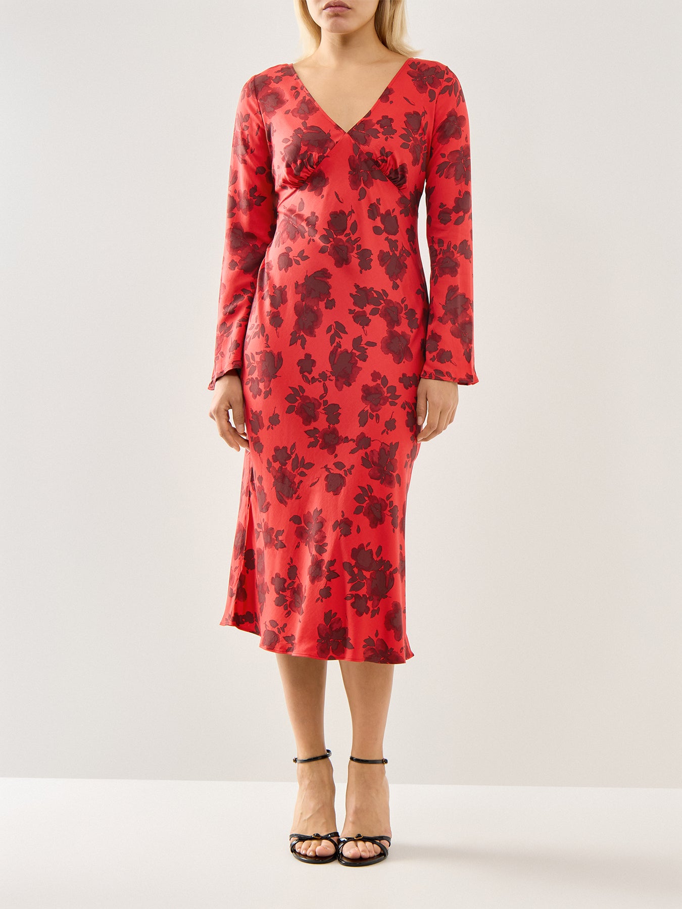 Josie Midi Dress Red Floral 