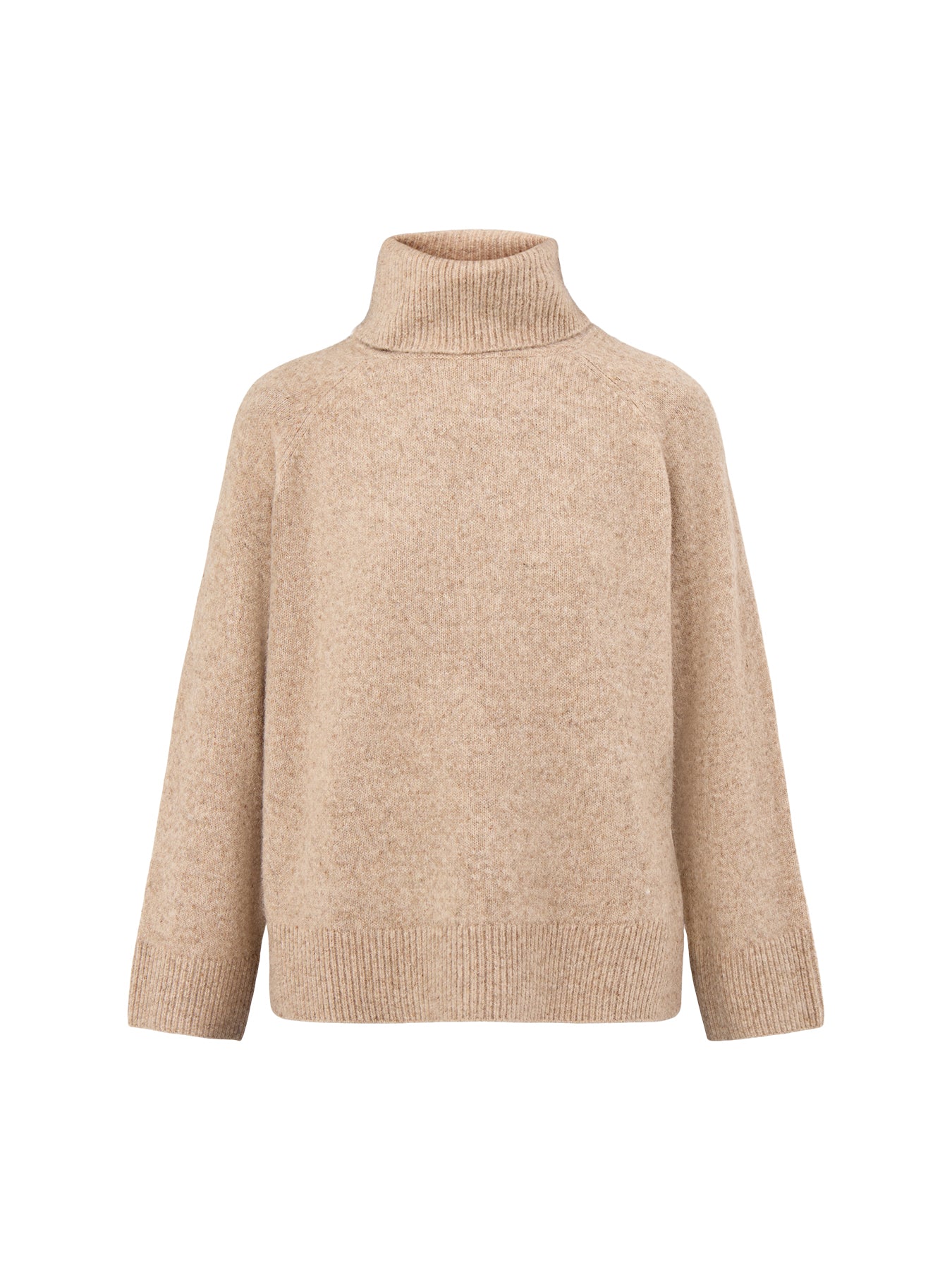 Roll Neck Jumper Relaxed Fit Beige