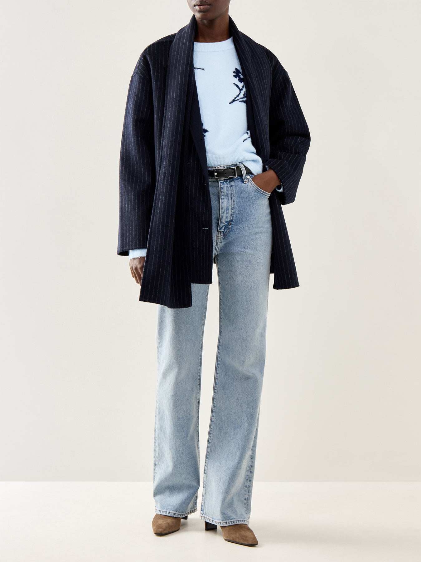 Anise Floral Jacquard Jumper Blue